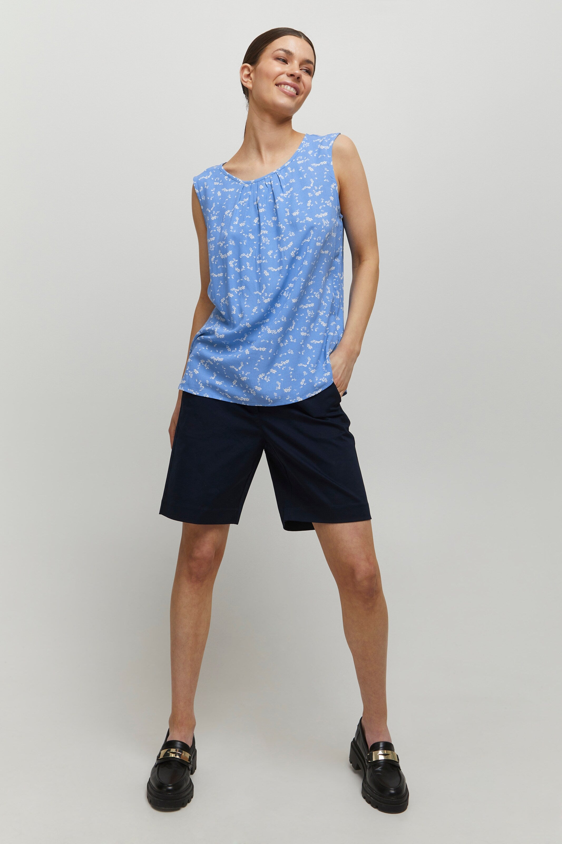 B.young Mouwloze Shirts Top JOELLA Dames Blauw