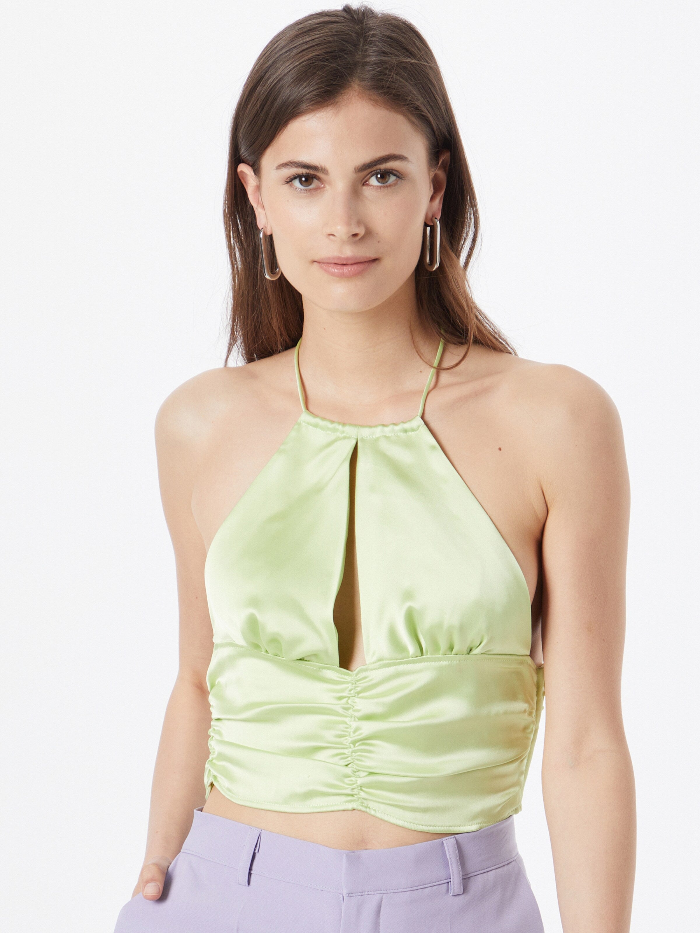 NA-KD Crop Tops Top Dames Lichtgroen