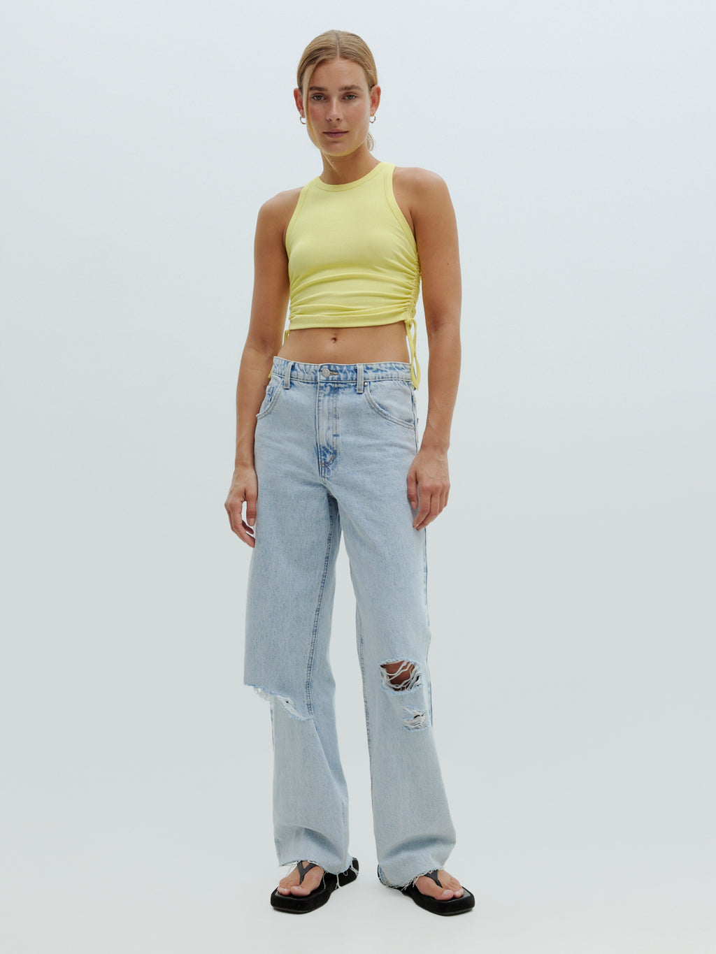 EDITED Crop Tops Top Lovis Dames Geel