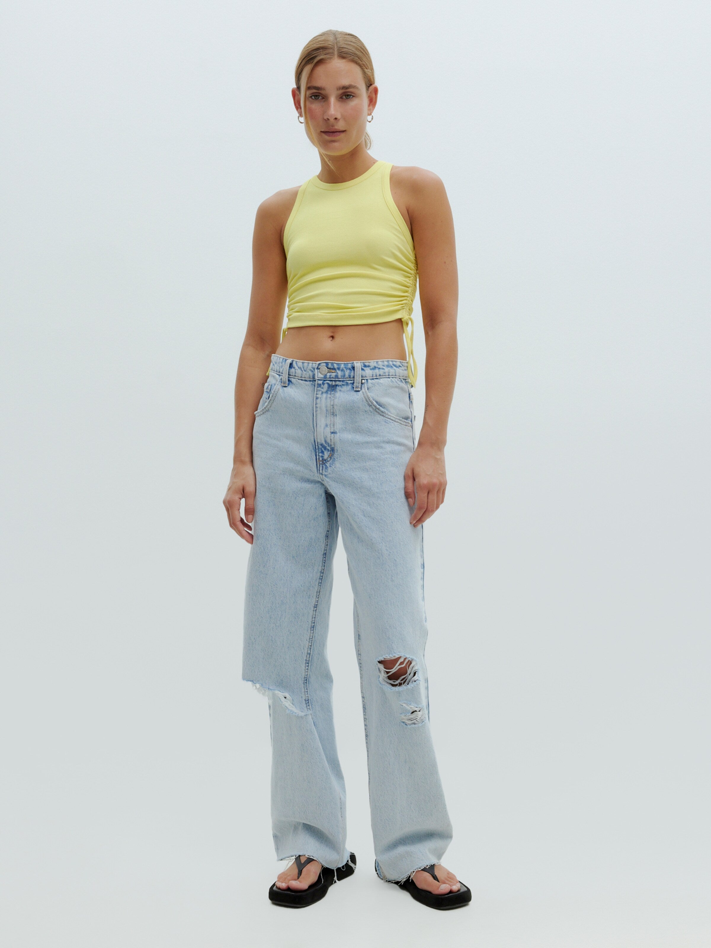 EDITED Crop Tops Top Lovis Dames Geel
