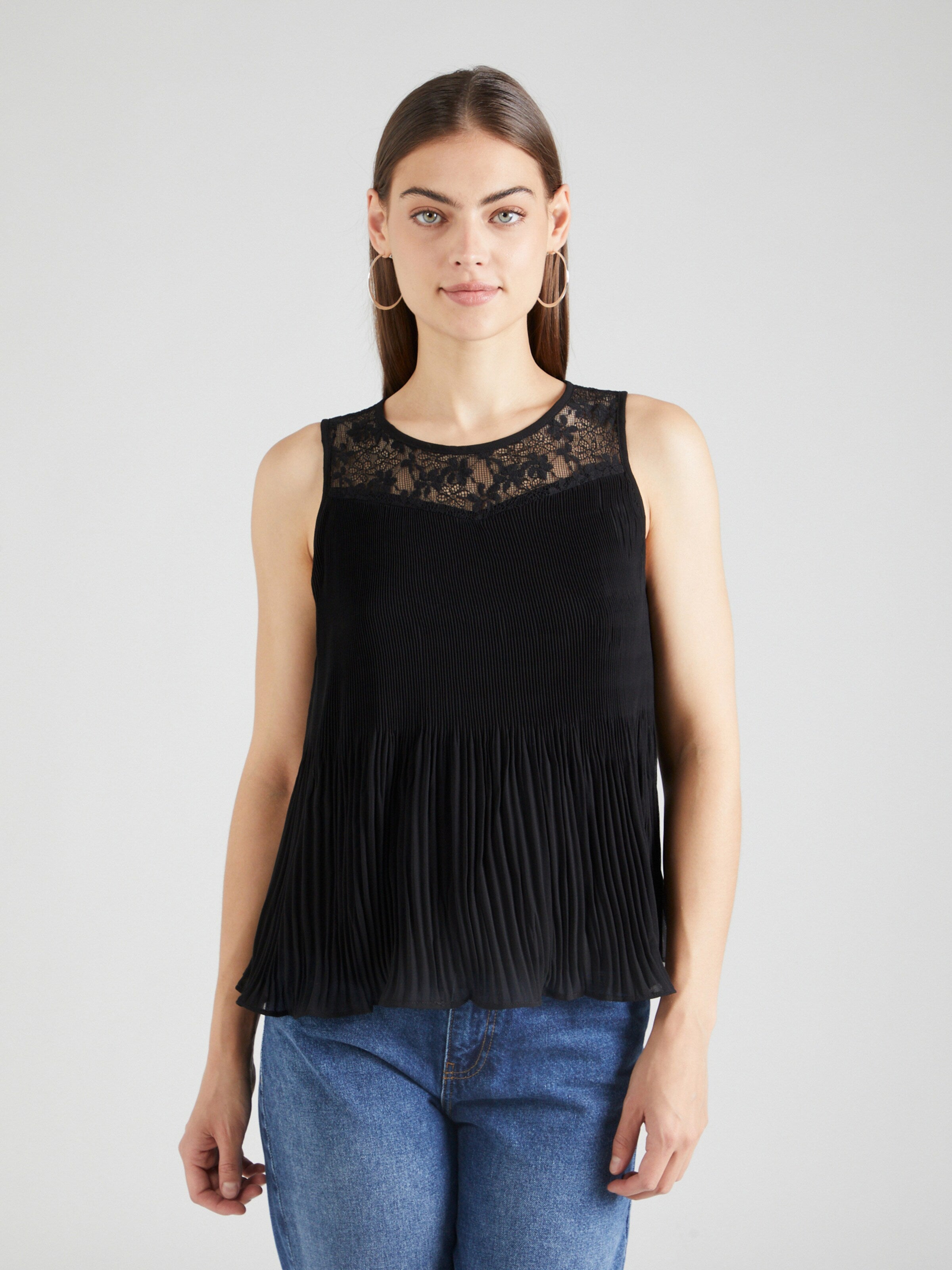About You Kanten Tops Top Sybille Dames Zwart