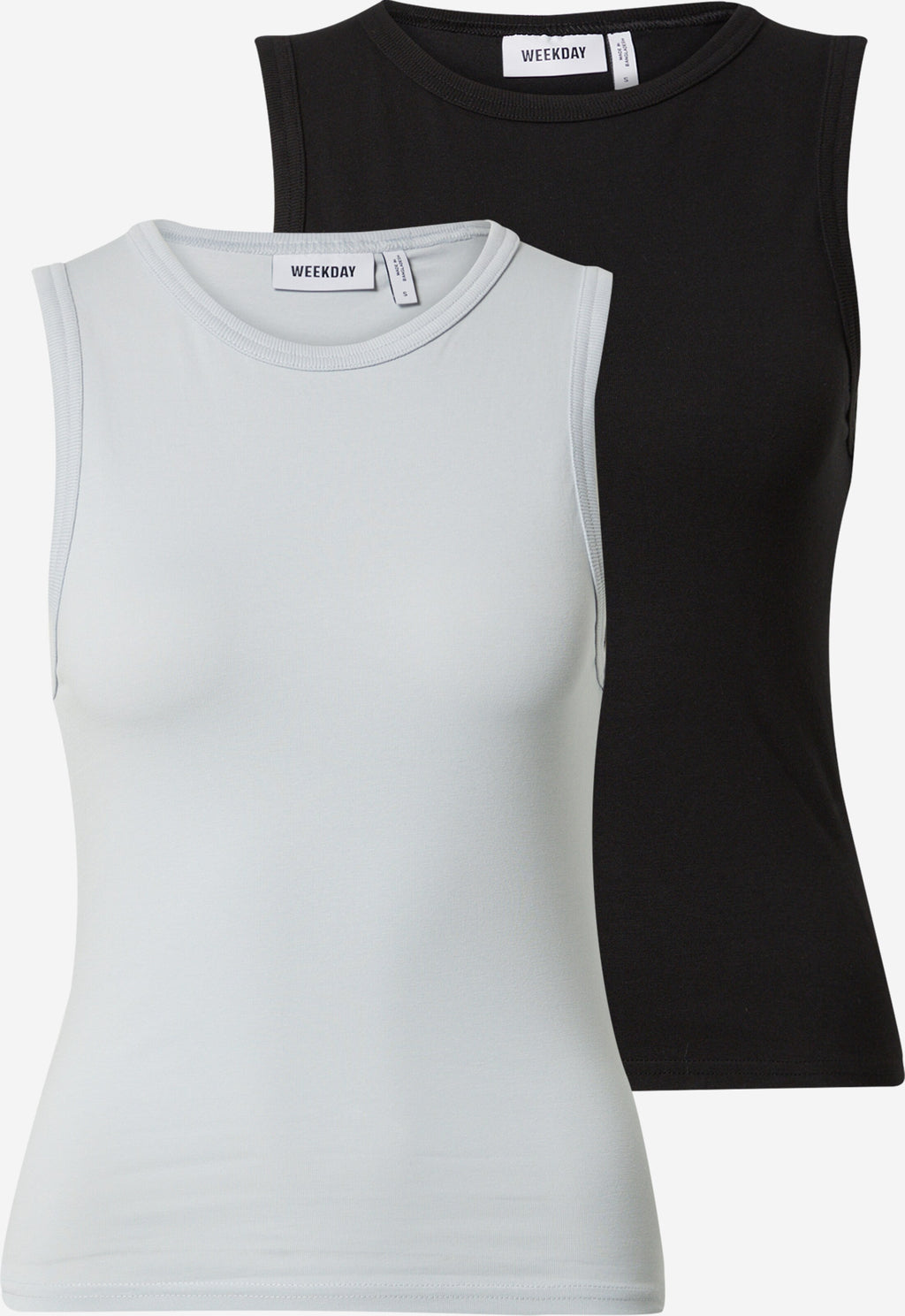 WEEKDAY Tanktops Top Dames Smoky Blue / Zwart