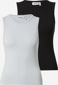 WEEKDAY Tanktops Top Dames Smoky Blue / Zwart