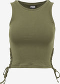 URBAN CLASSICS Crop Tops Top Dames Olijfgroen