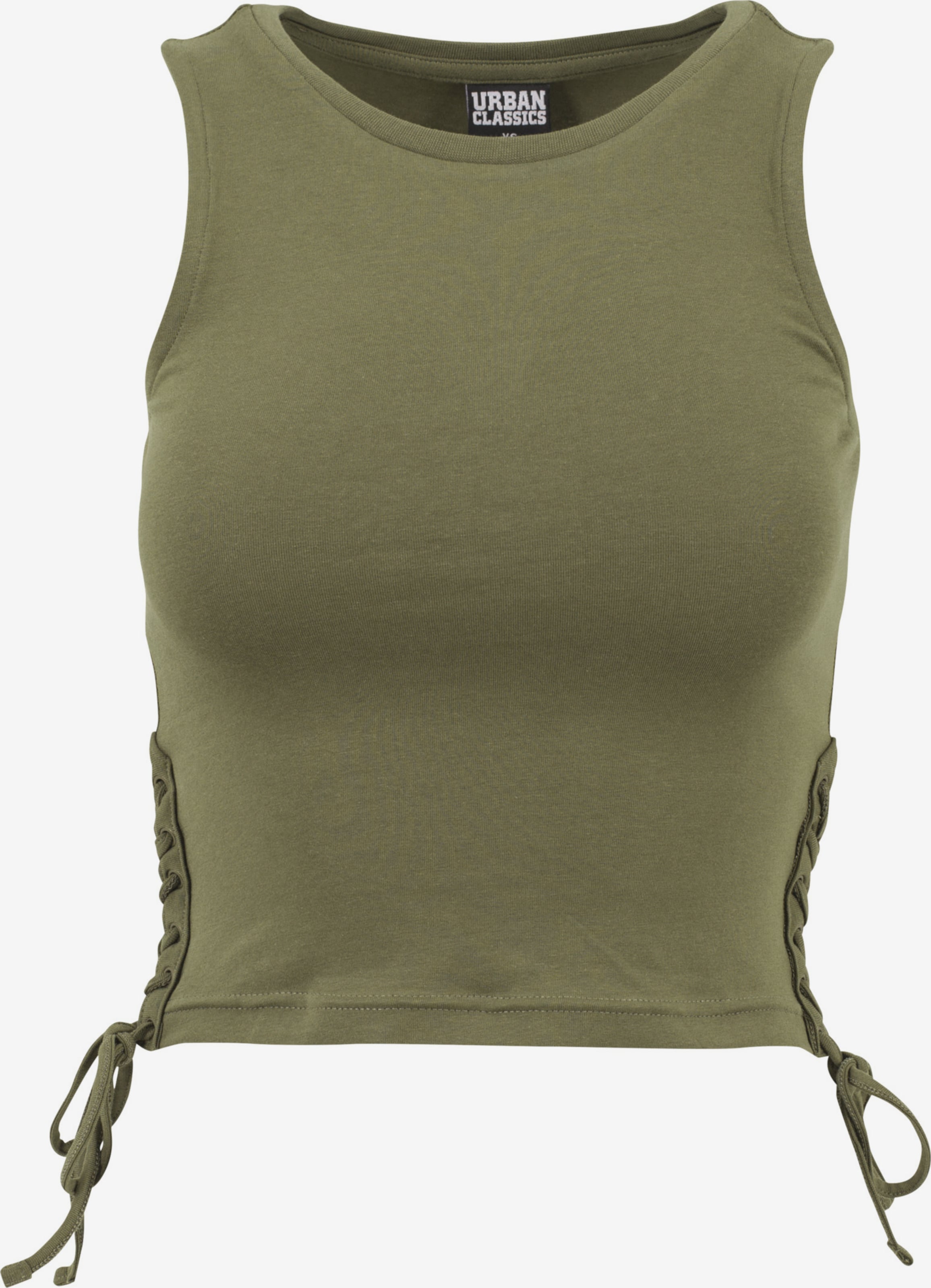 URBAN CLASSICS Crop Tops Top Dames Olijfgroen