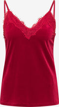 Faina Kanten Tops Top Dames Rood