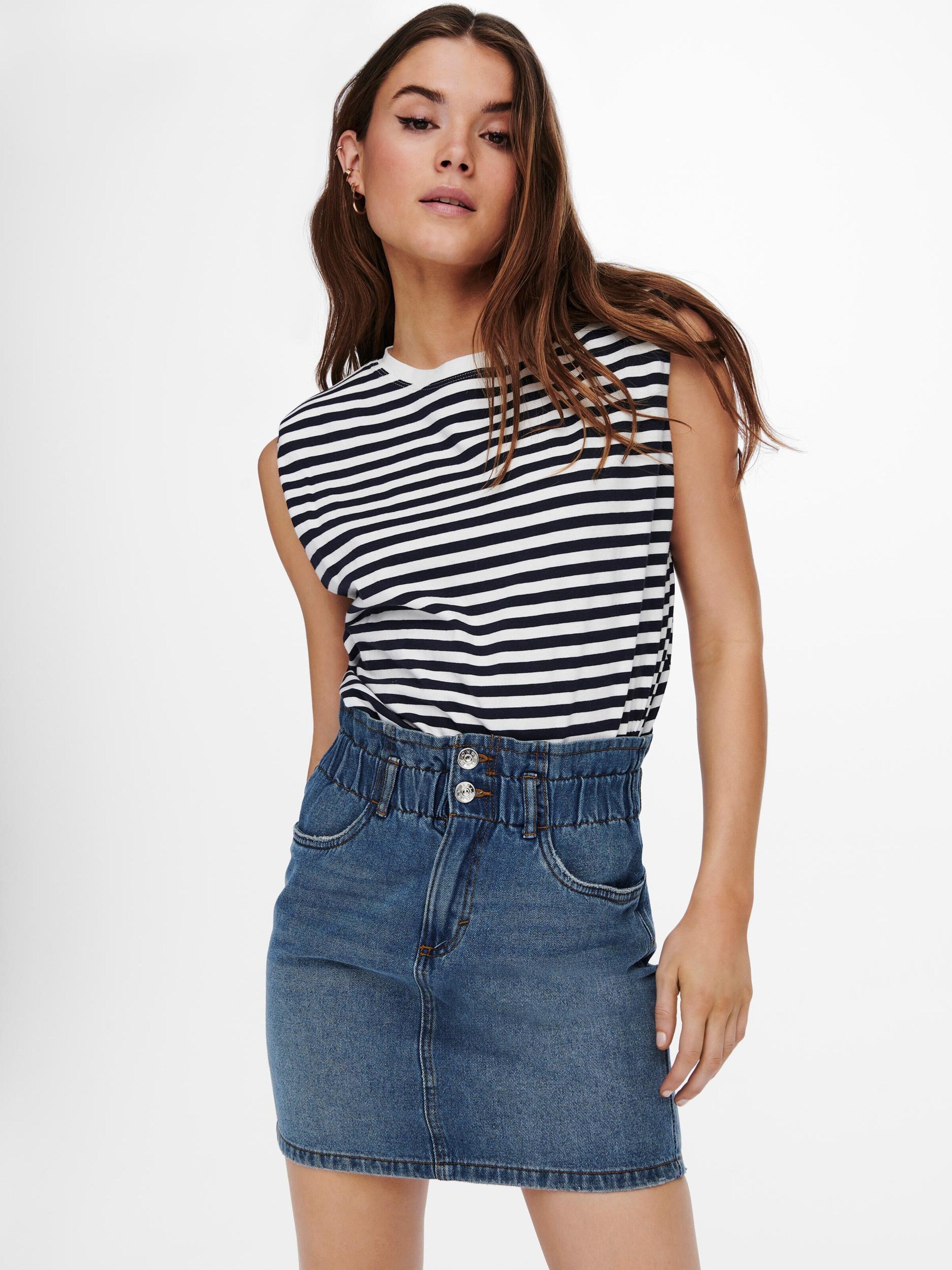 ONLY Tanktops Top Jen Dames Marine / Wit