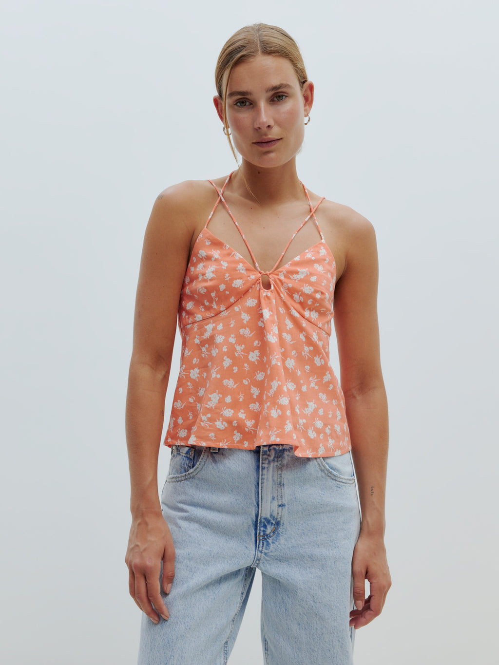 EDITED Uitgaanstops Top Allie Dames Oranje Gemêleerd