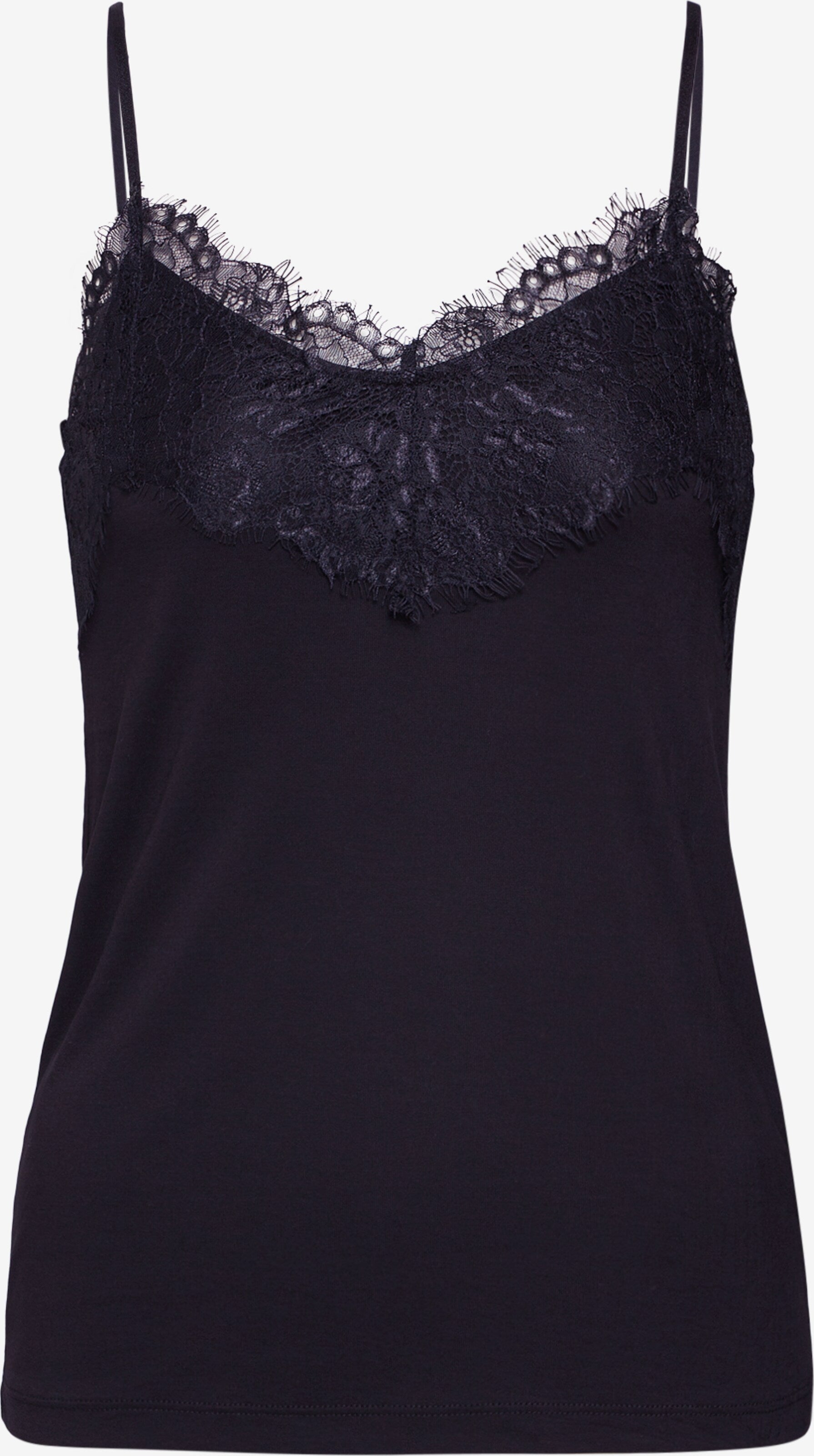 ICHI Kanten Tops Top LIKE TO2 Dames Zwart