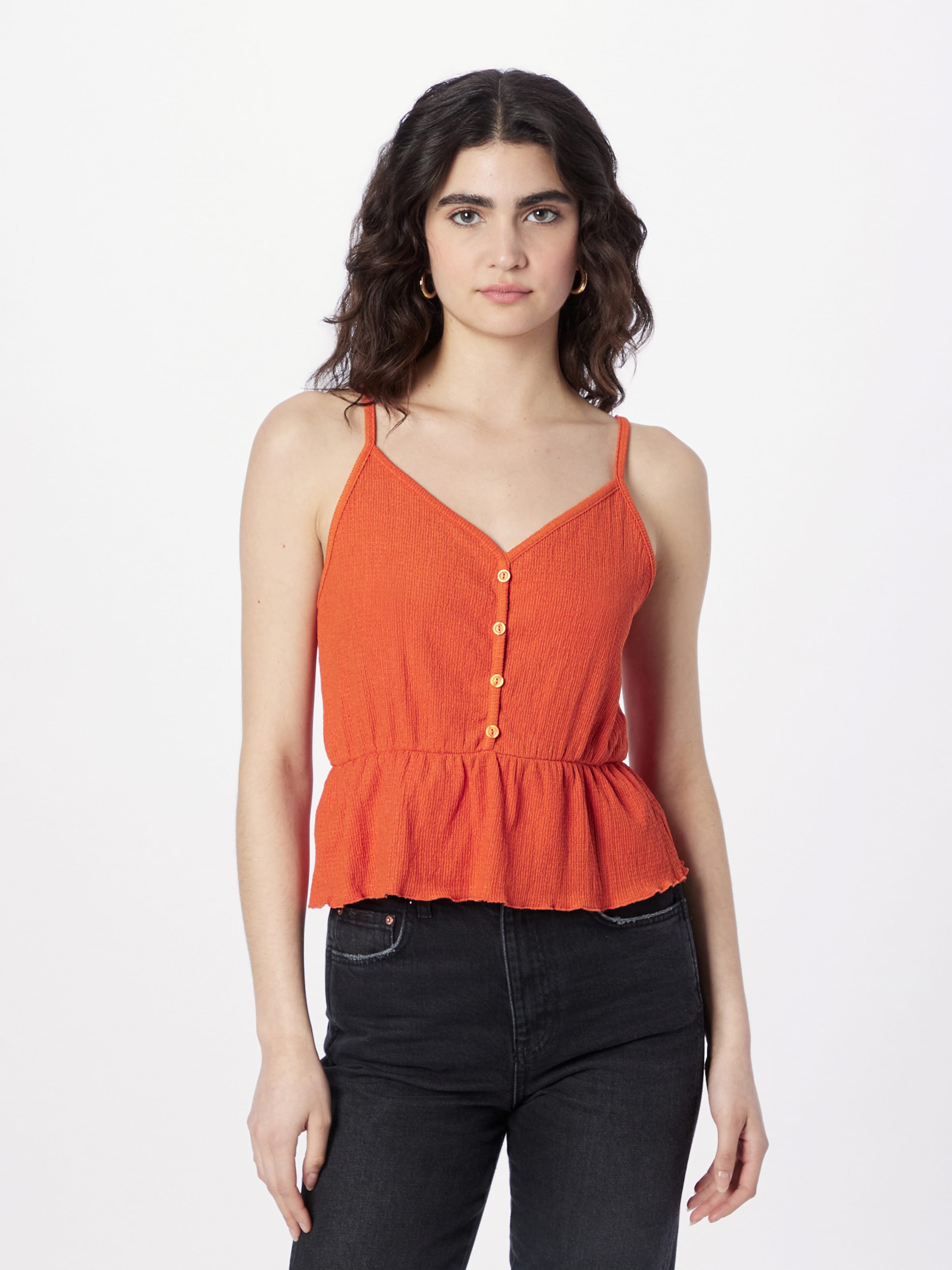 About You Spaghetti Tops Top Maura Dames Oranje