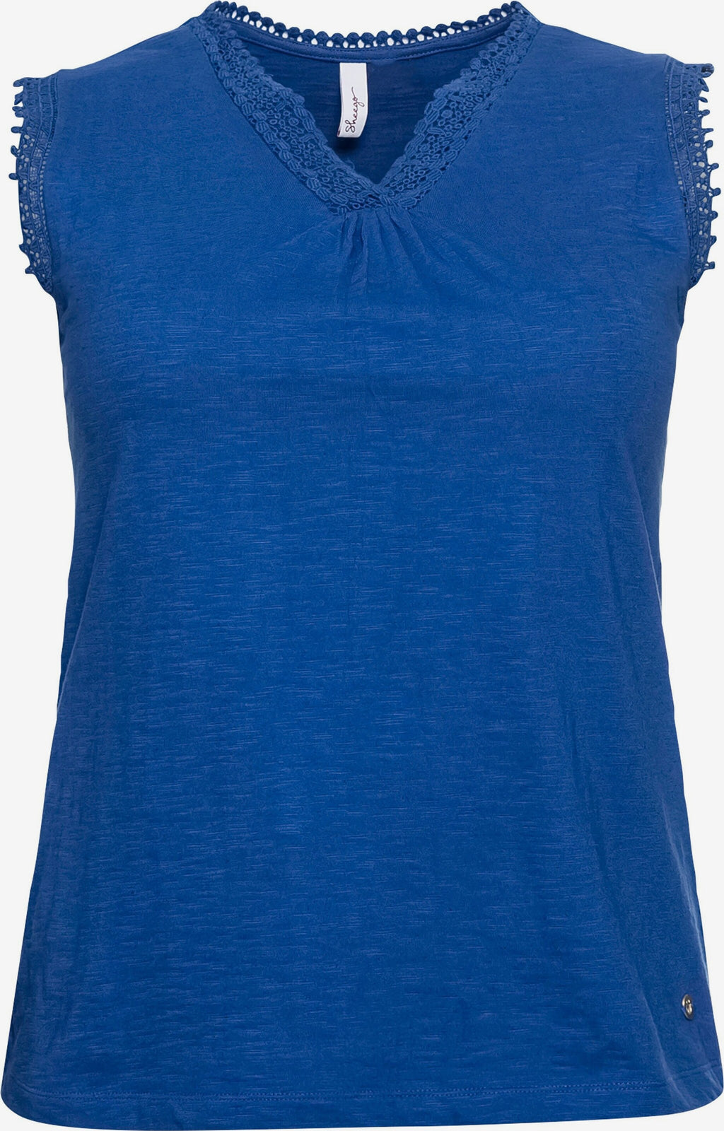 Sheego Kanten Tops Top Dames Royal Blue/koningsblauw