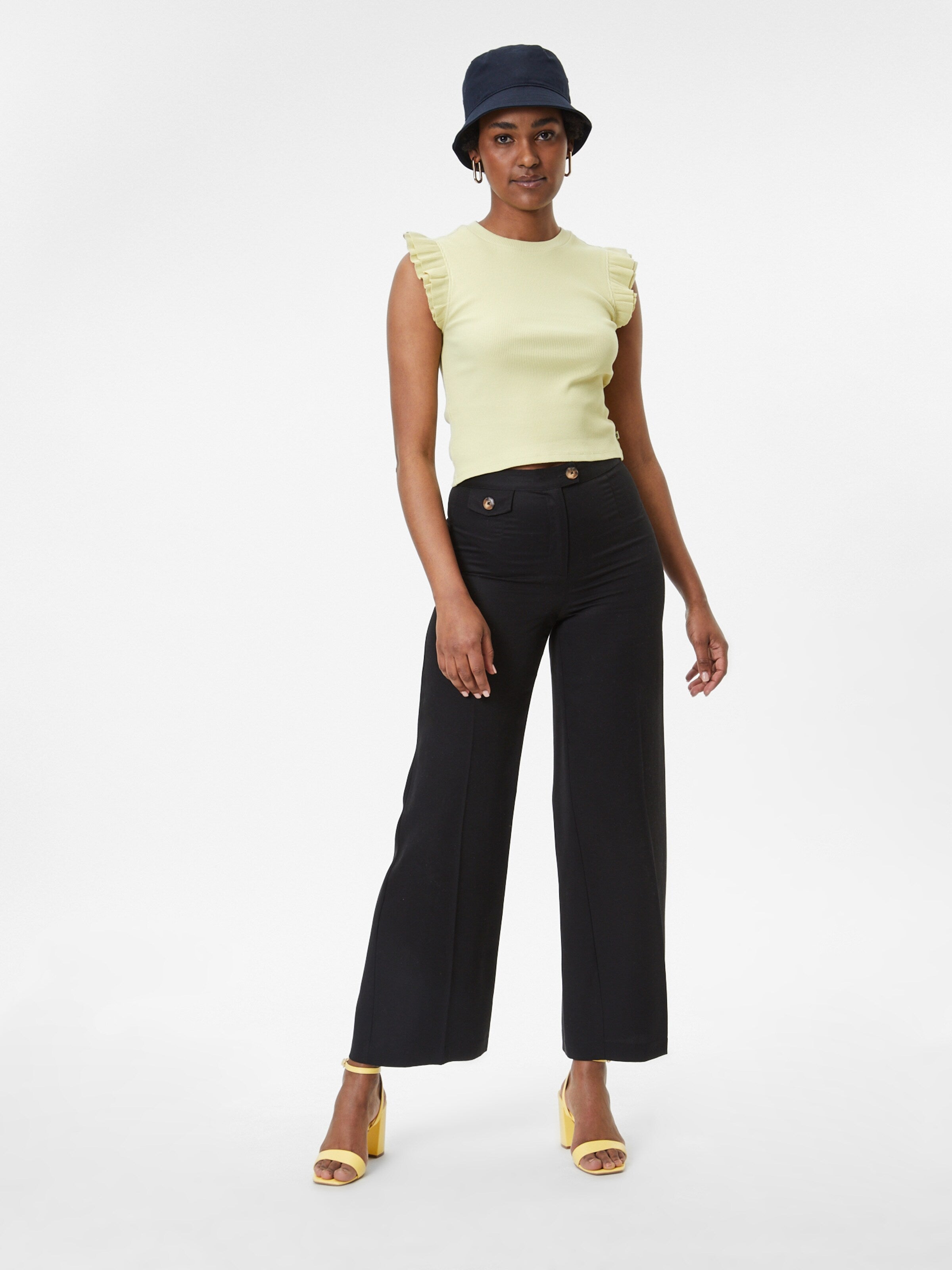 TOM TAILOR Denim Uitgaanstops Top Dames Lichtgeel