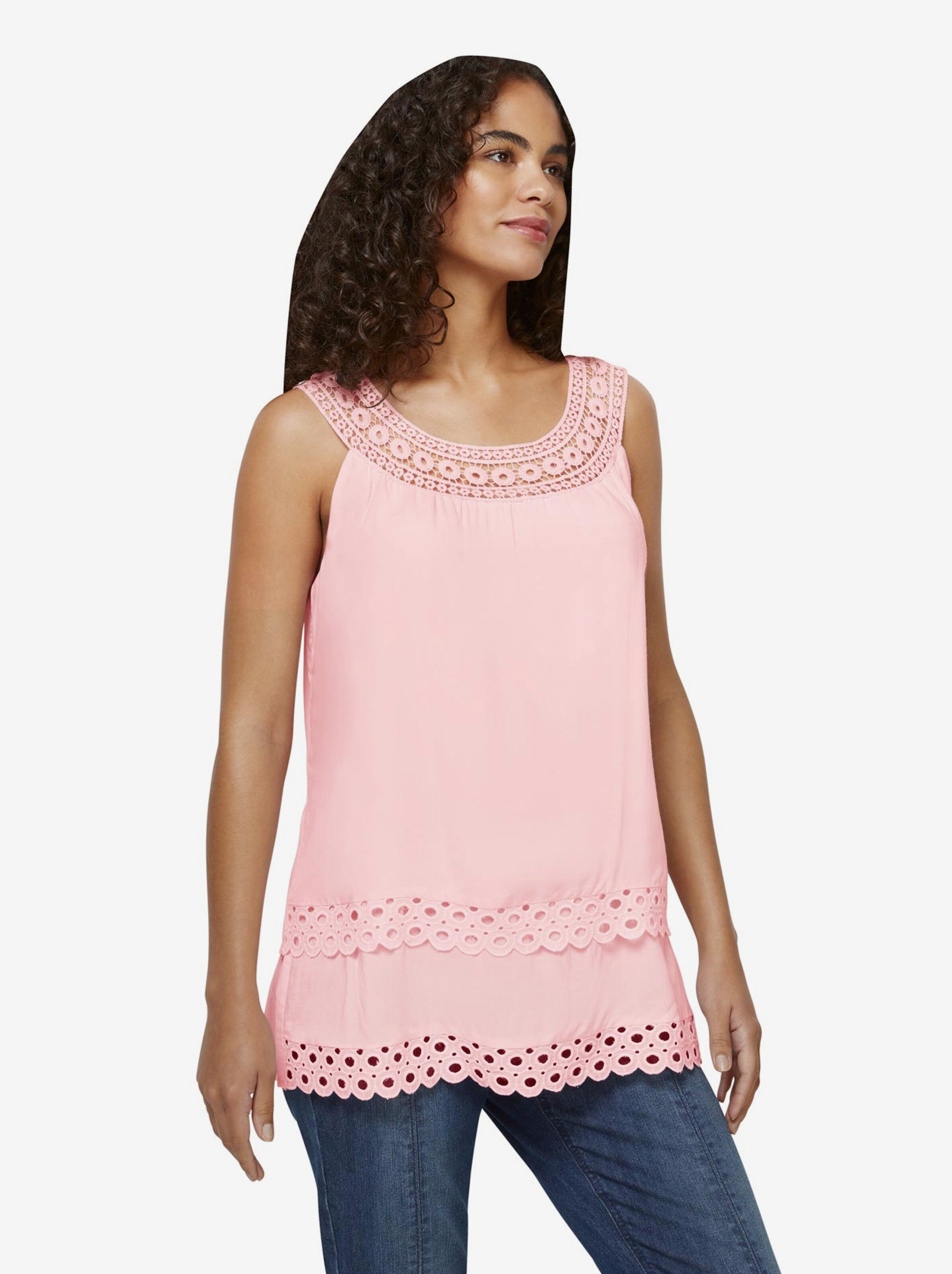 Heine Kanten Tops Top Dames Pink