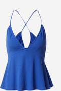 EDITED Spaghetti Tops Top Viviene Dames Blauw