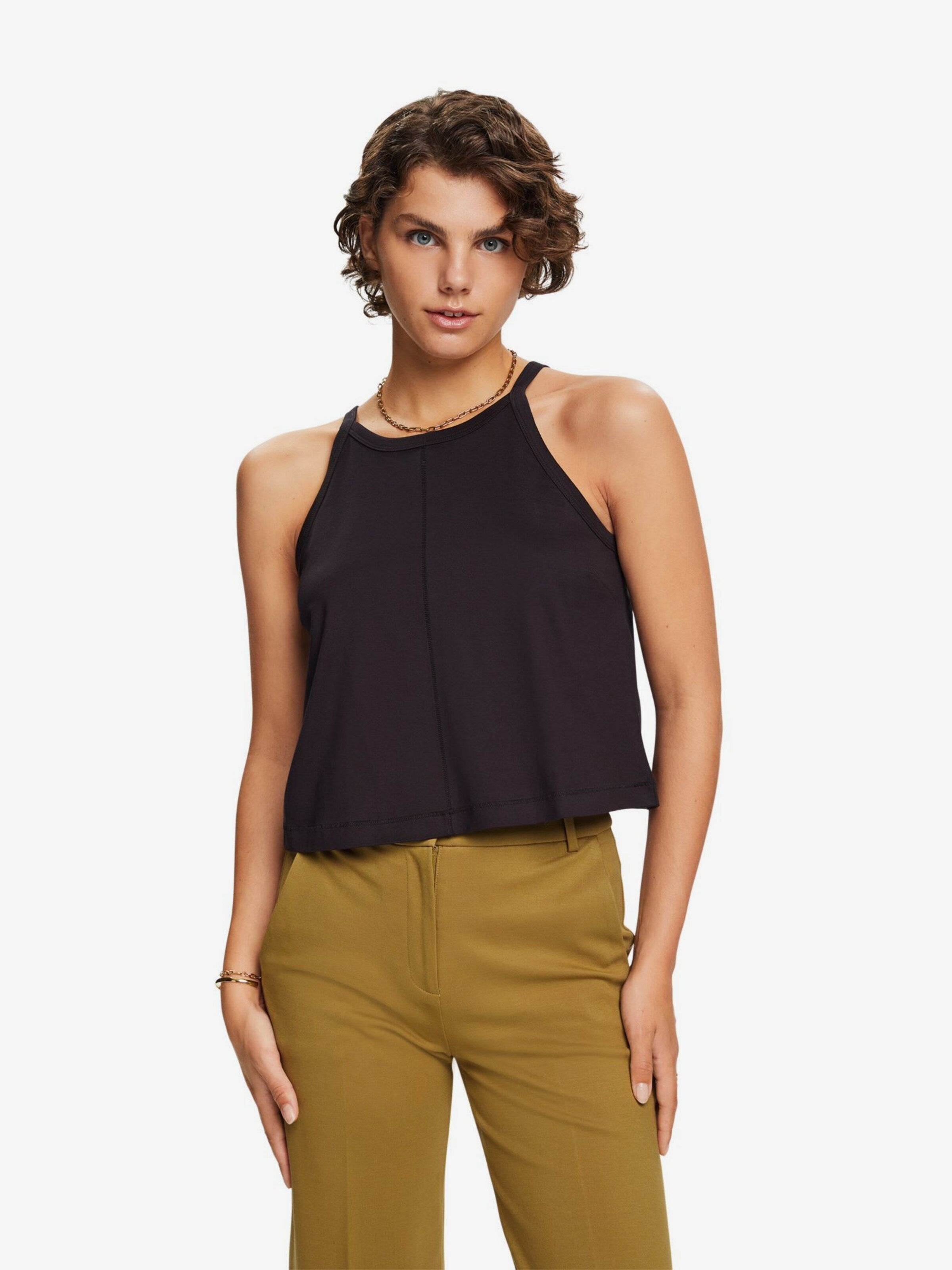 ESPRIT Crop Tops Shirt Dames Zwart
