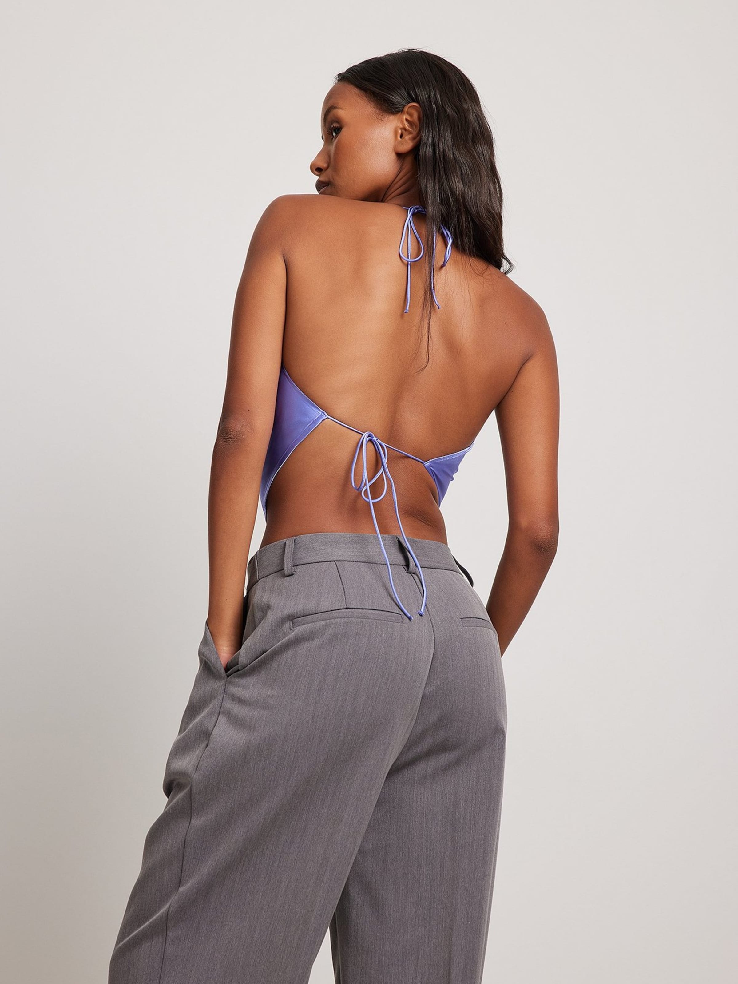 NA-KD Blouse Tops Blouse Dames Smoky Blue