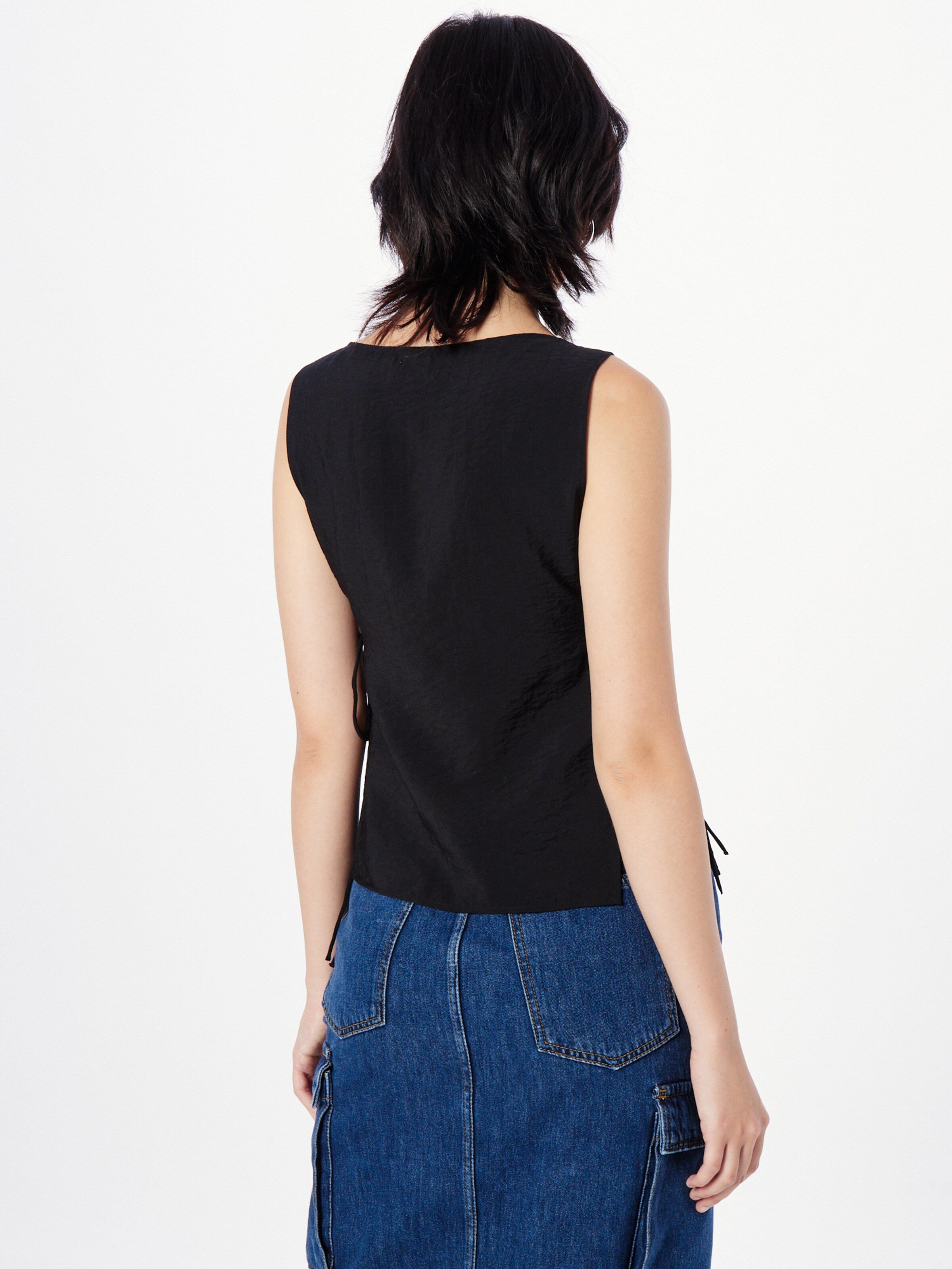 WEEKDAY Mouwloze Shirts Top Cintia Dames Zwart