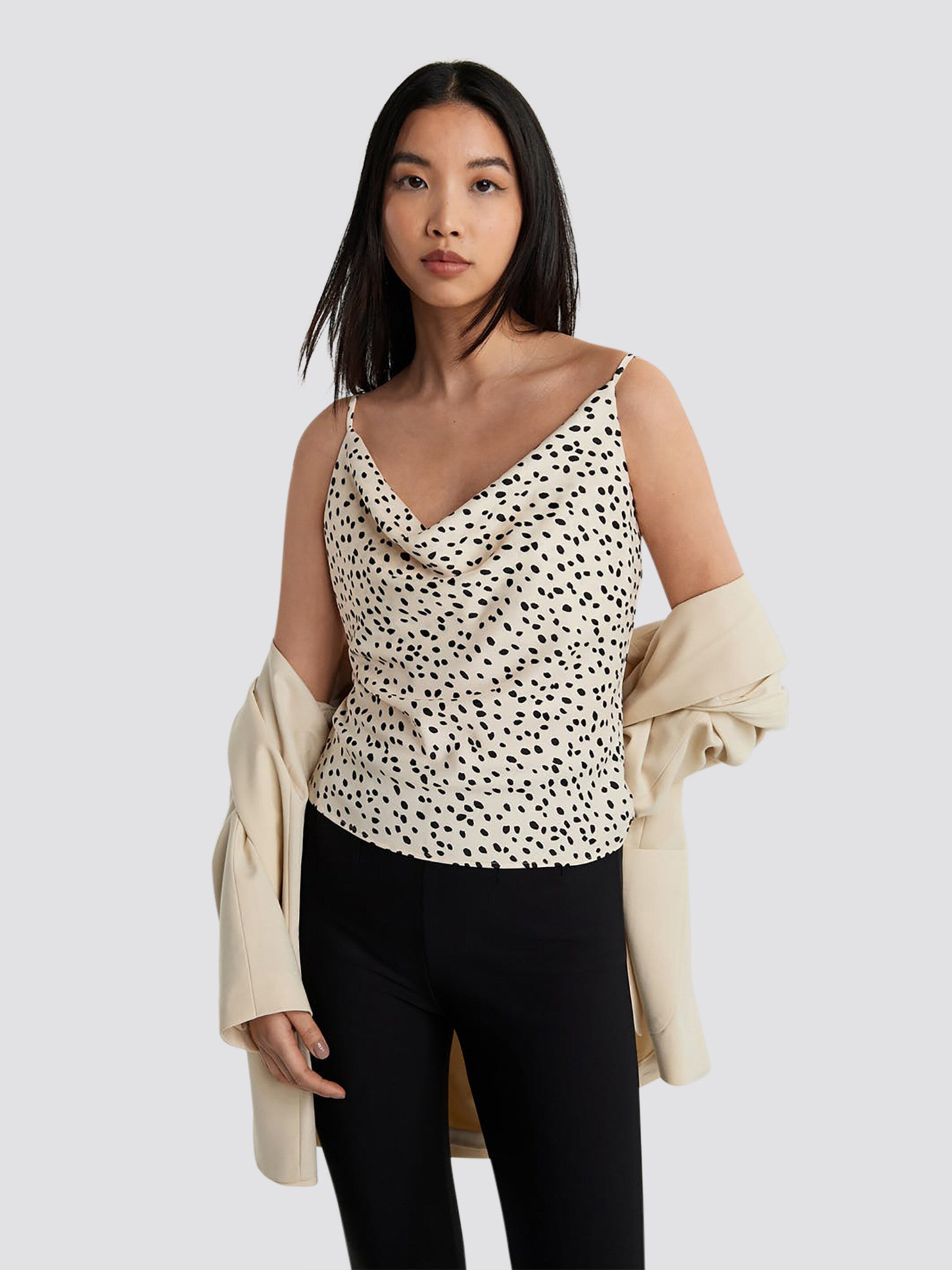 Gina Tricot Spaghetti Tops Top Erika Dames Ecru