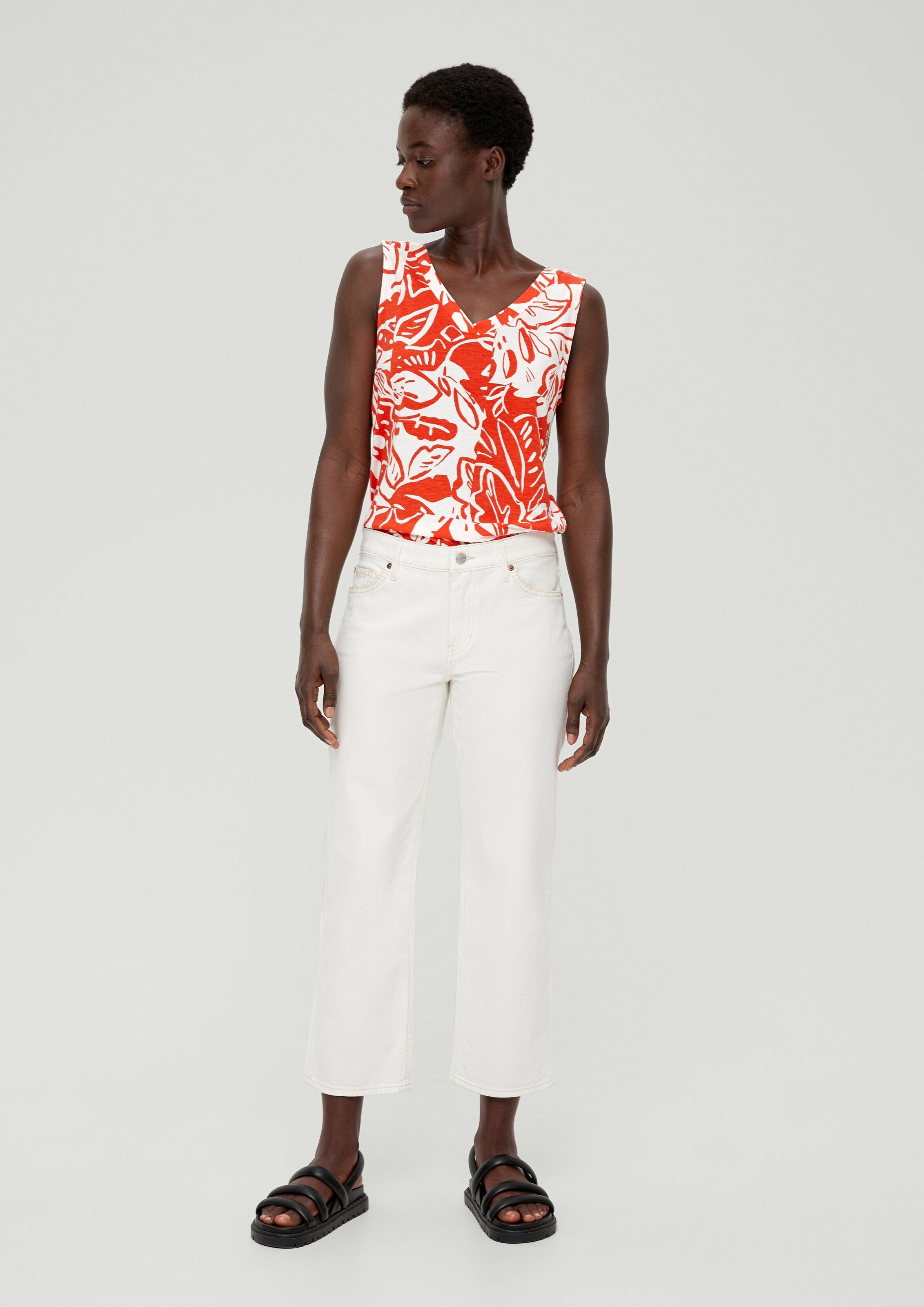 S.Oliver Mouwloze Shirts Top Dames Lichtoranje