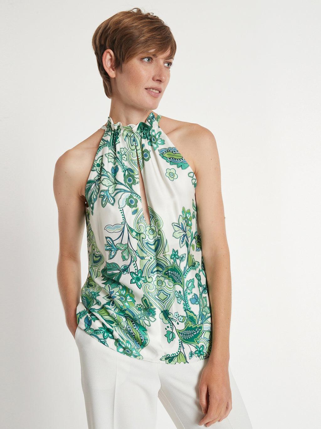 Ana Alcazar Uitgaanstops Top Lasiry Dames Groen / Wit