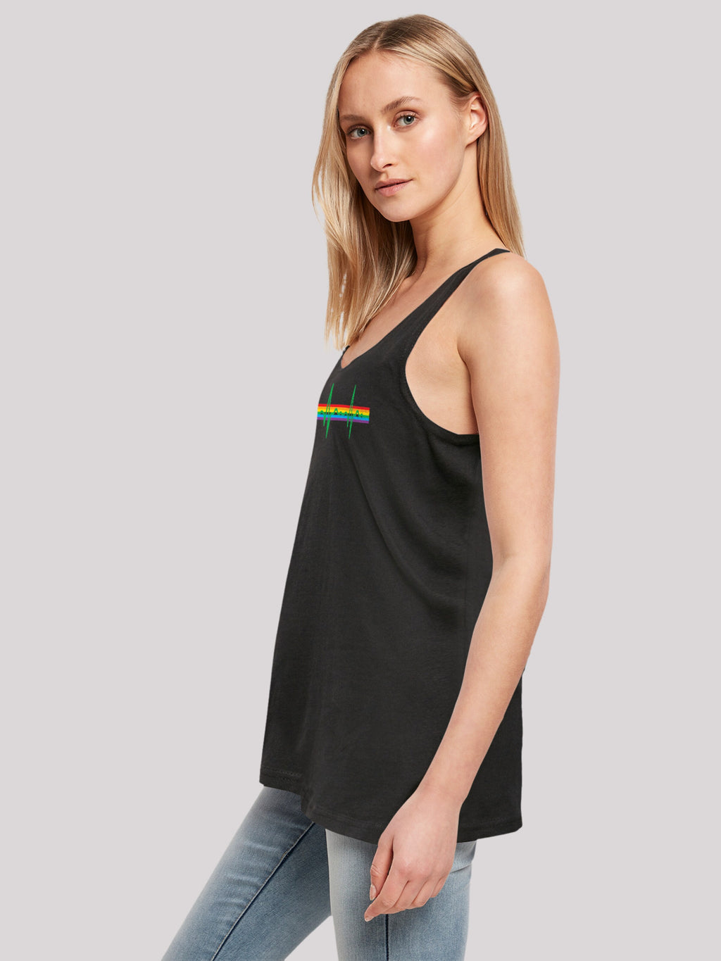 F4NT4STIC Mouwloze Shirts Top Pink Floyd Dames Zwart