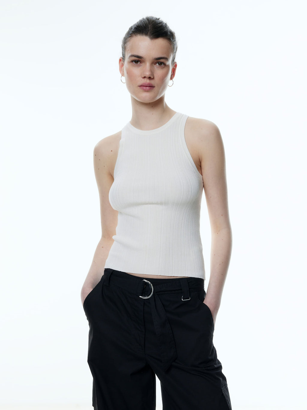 EDITED Mouwloze Shirts Top Ondria Dames Wit