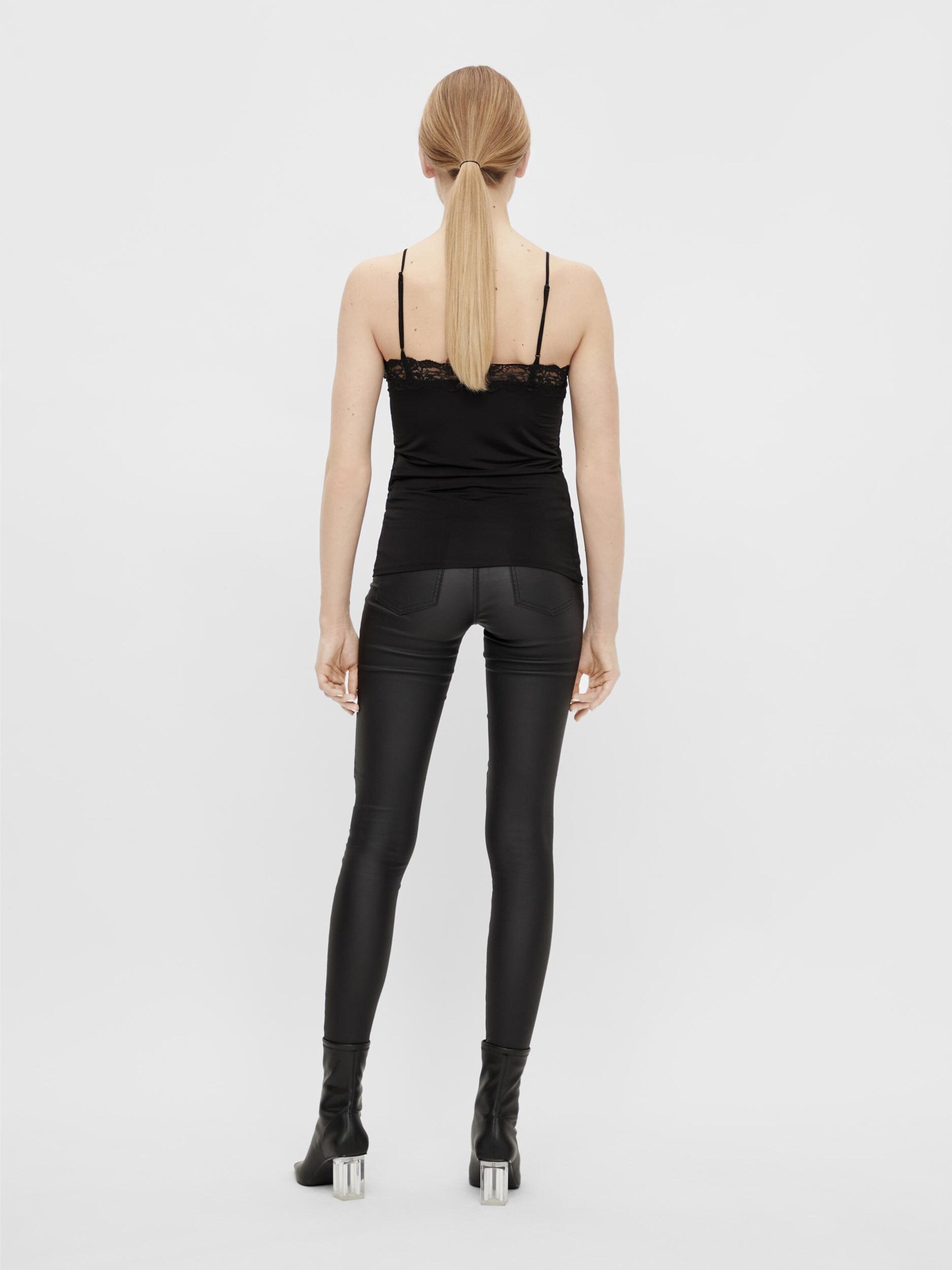 Object Kanten Tops Top Leena Dames Zwart