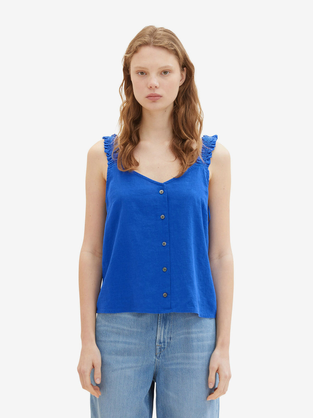 TOM TAILOR Denim Blouse Tops Blouse Dames Royal Blue/koningsblauw