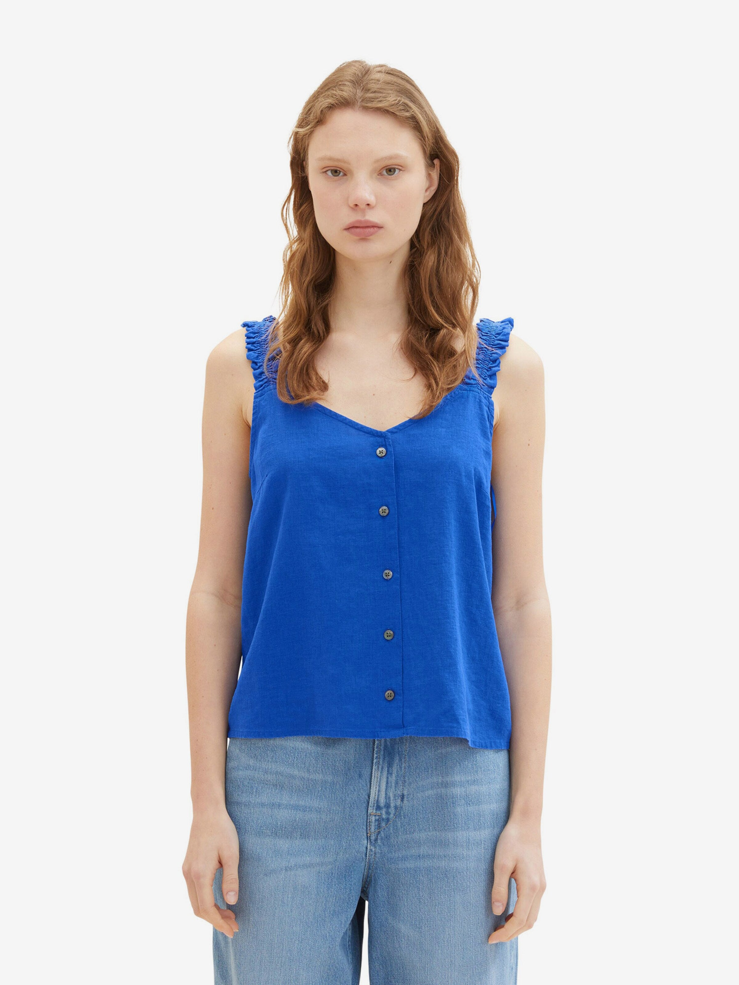 TOM TAILOR Denim Blouse Tops Blouse Dames Royal Blue/koningsblauw