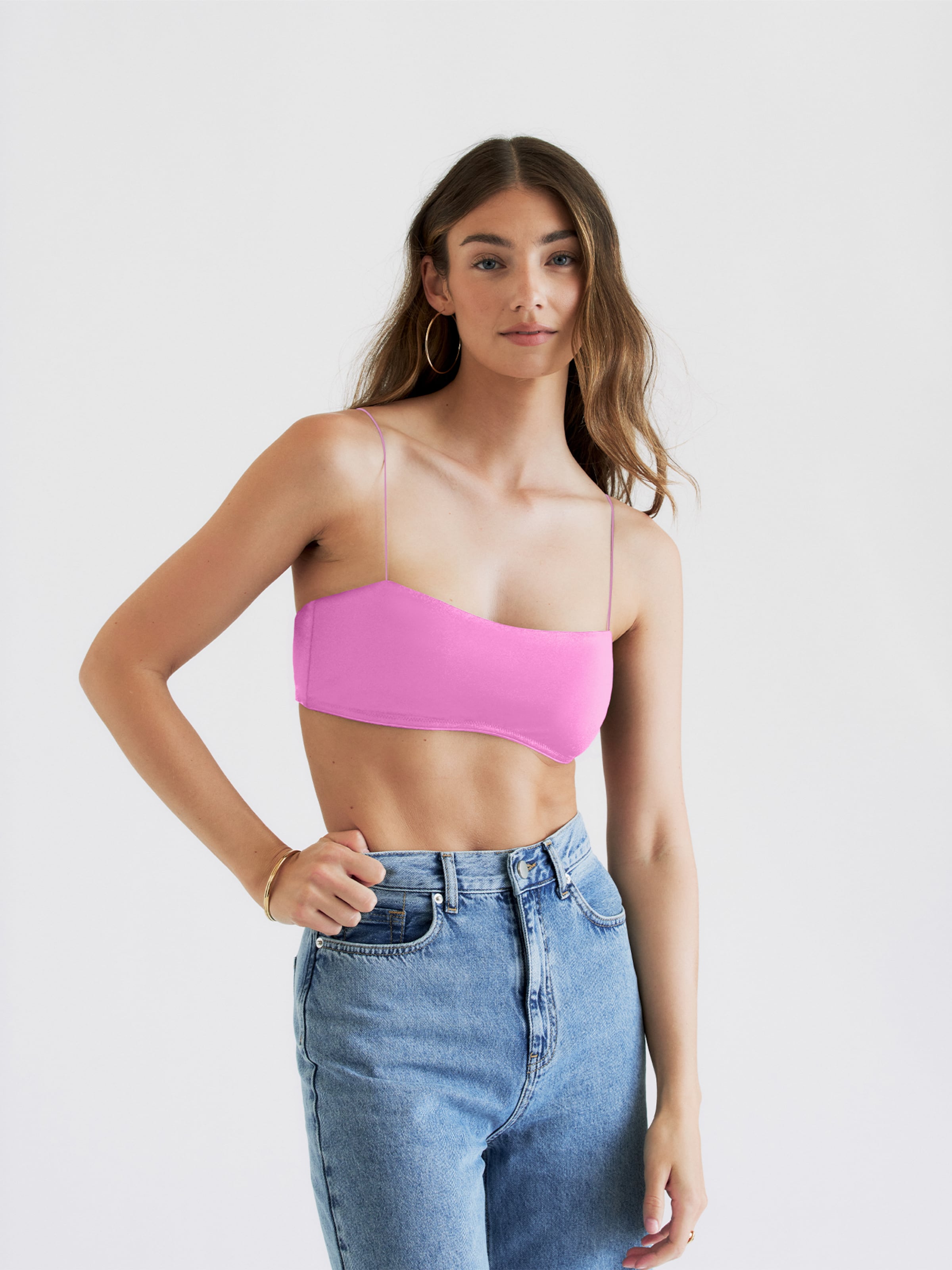  Crop Tops Top Caja Dames Pink