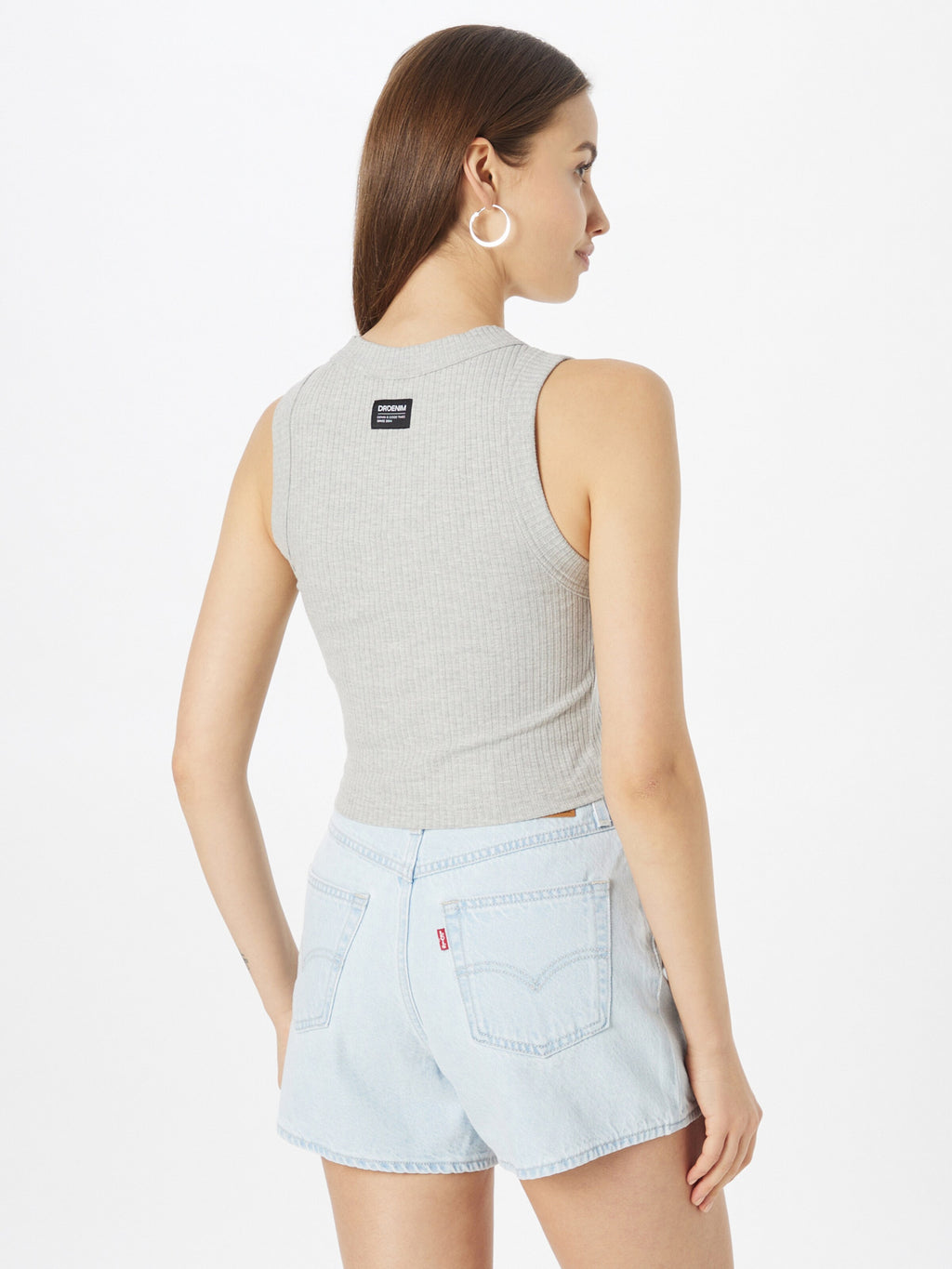 Dr. Denim Mouwloze Shirts Top Suzu Dames Lichtgrijs