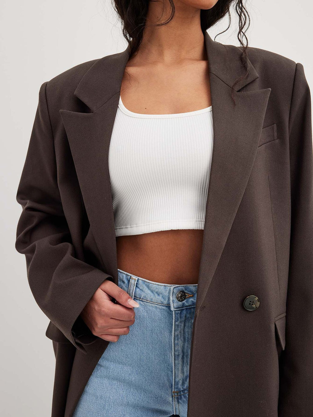 NA-KD Crop Tops Top Dames Wit