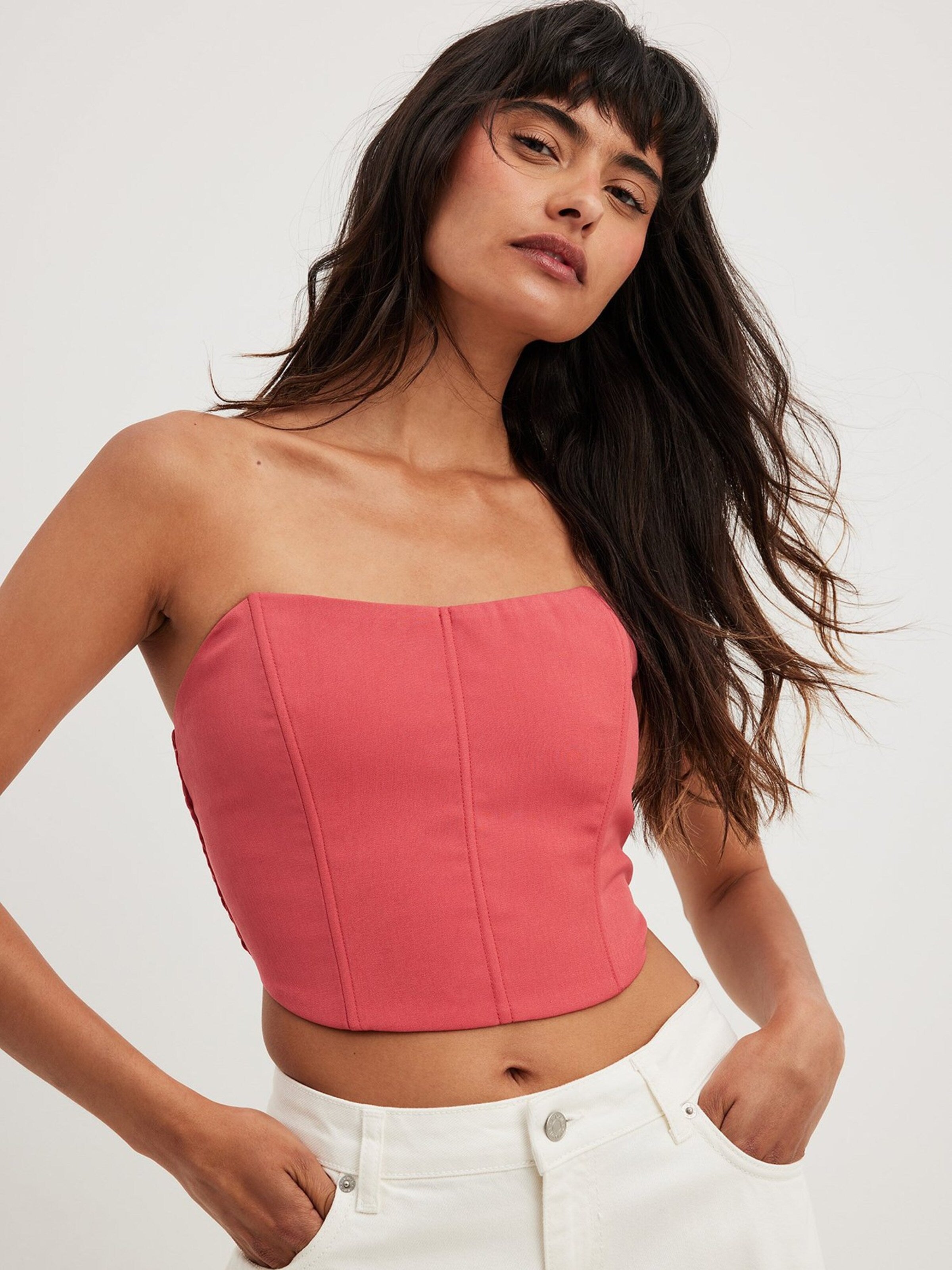 NA-KD Crop Tops Top Dames Watermeloen Rood