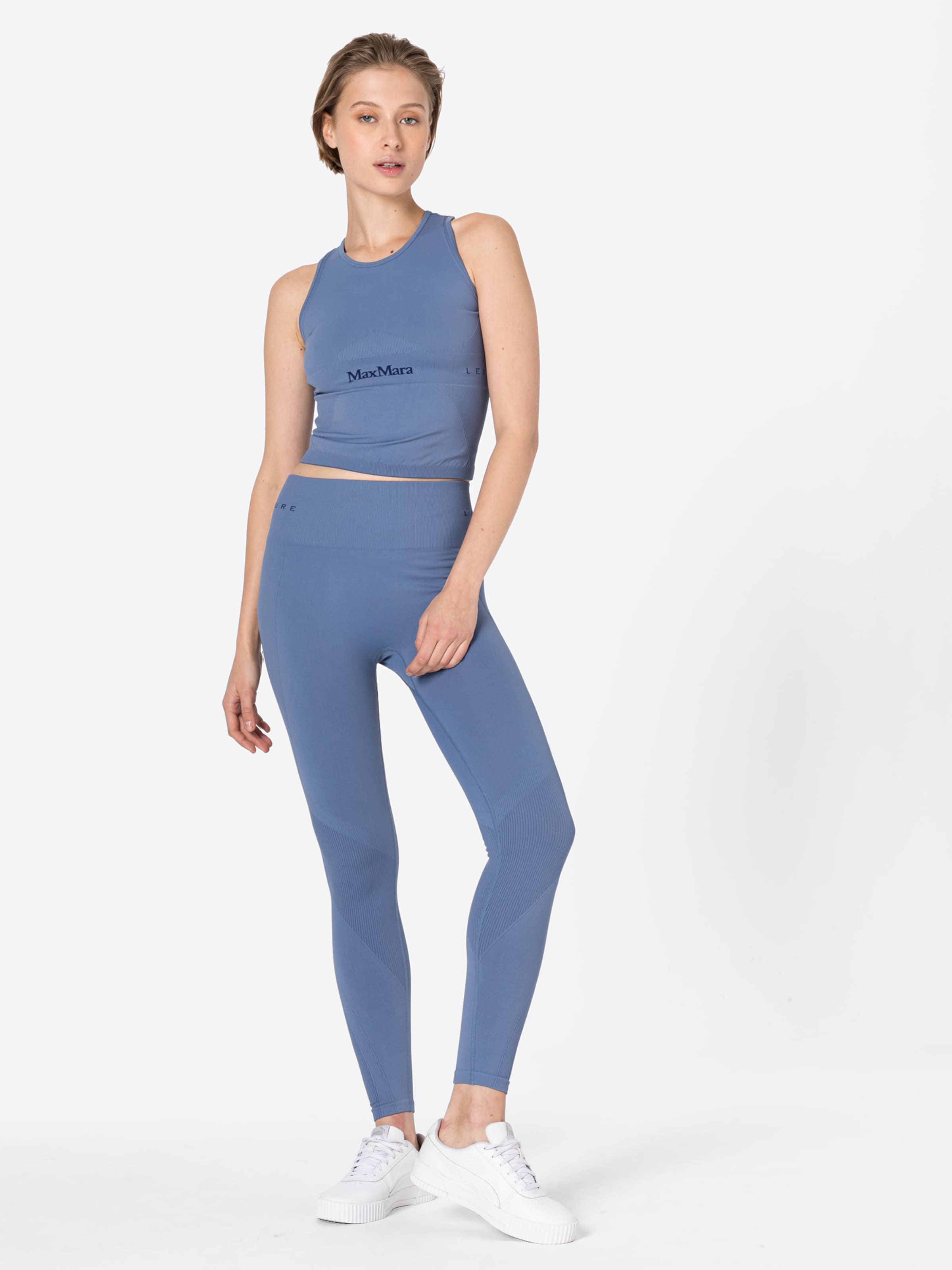 Max Mara Leisure Crop Tops Top GLASSA Dames Navy / Smoky Blue