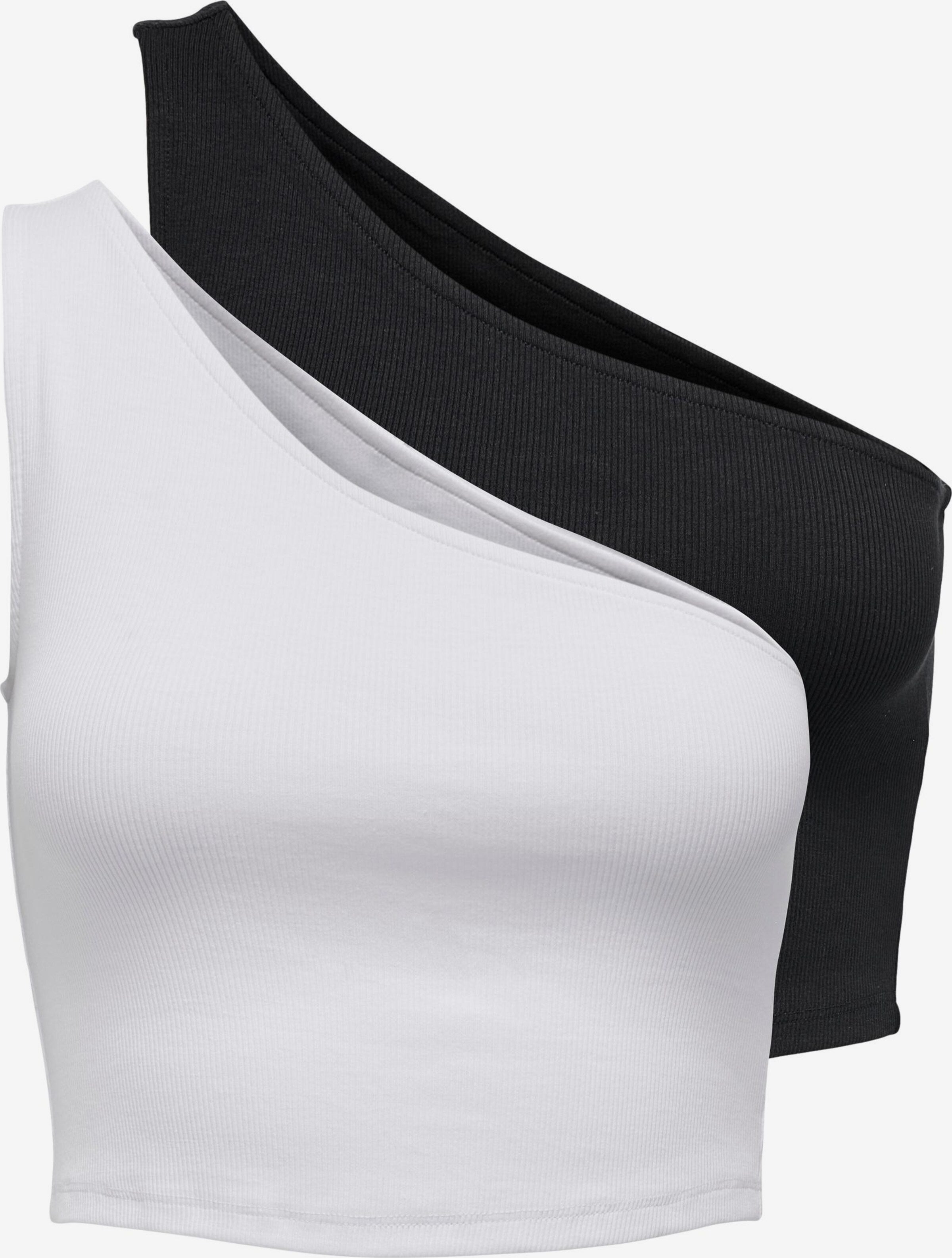 ONLY Crop Tops Top NULAN Dames Zwart / Wit