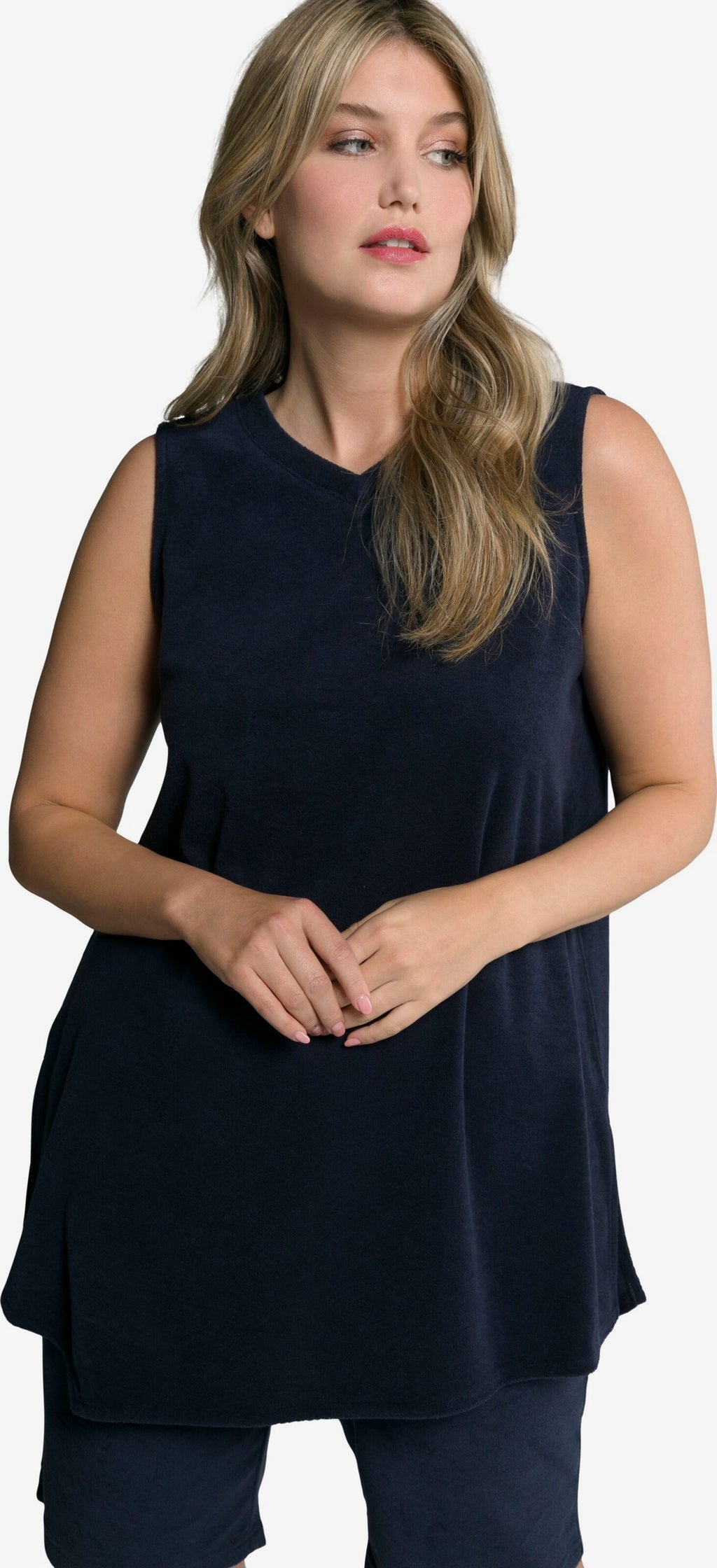 Ulla Popken Mouwloze Shirts Top Dames Marine