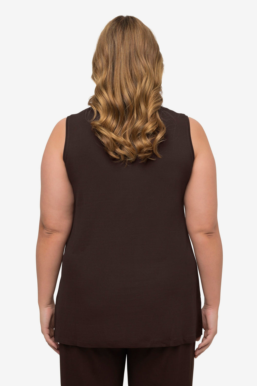 Ulla Popken Mouwloze Shirts Top Dames Bruin