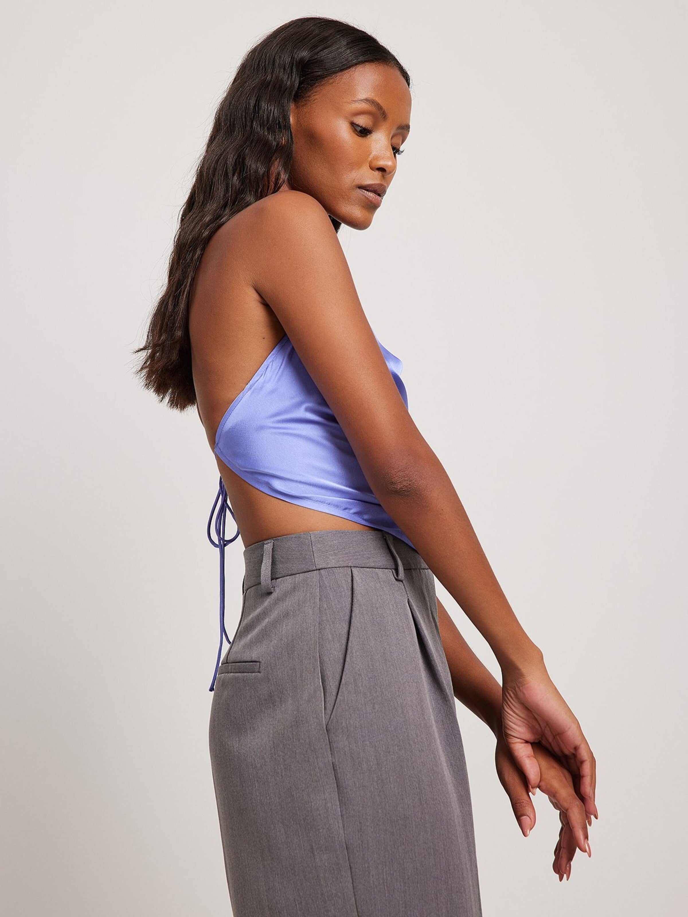 NA-KD Blouse Tops Blouse Dames Smoky Blue