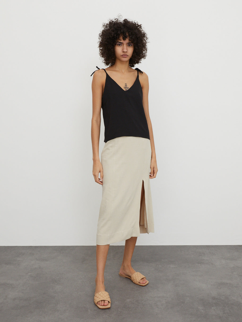 EDITED Spaghetti Tops Top Ulla Dames Zwart