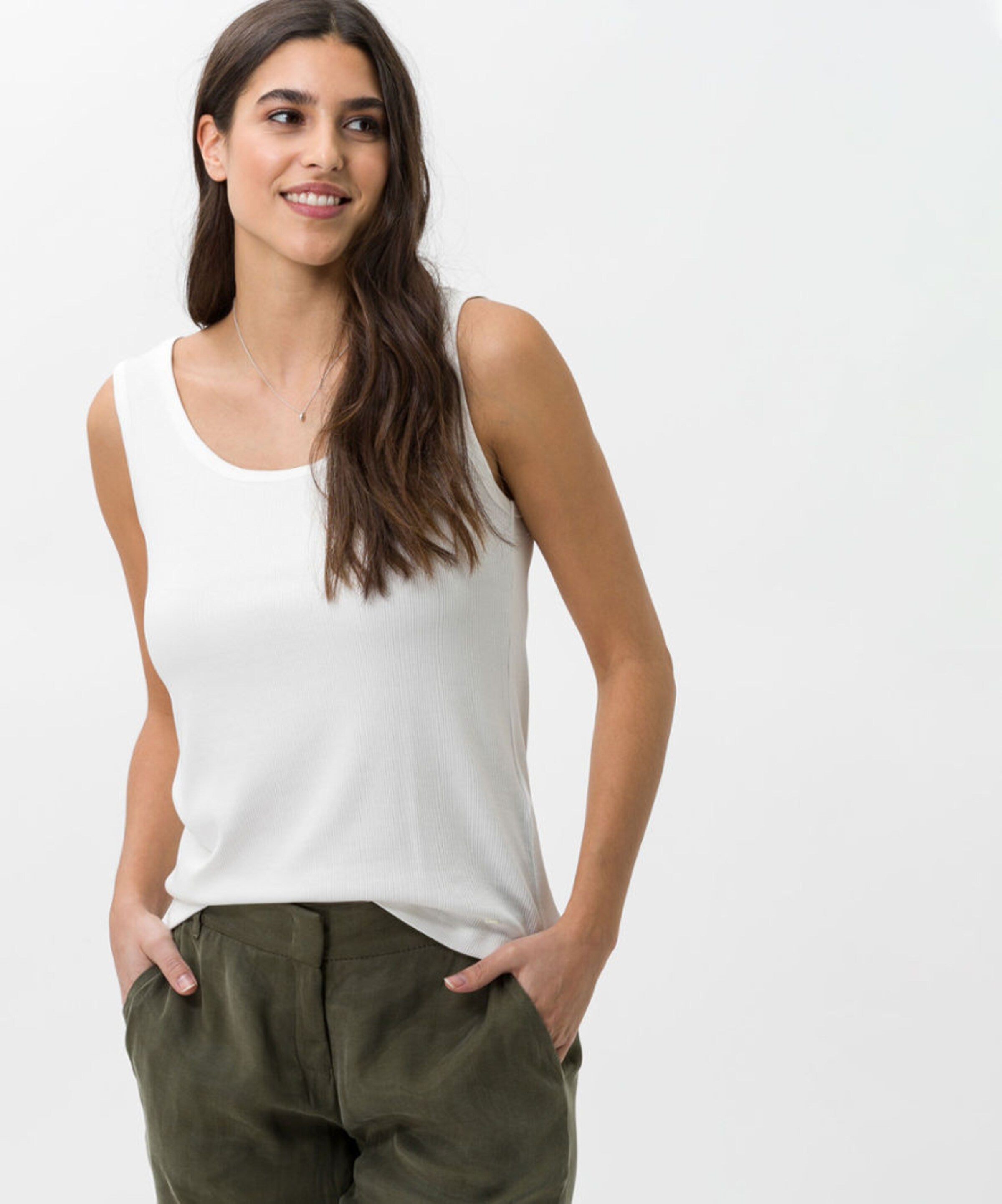 BRAX Tanktops Top Ivy Dames Offwhite
