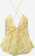 FREE PEOPLE Spaghetti Tops Top GARDENIA Dames Geel