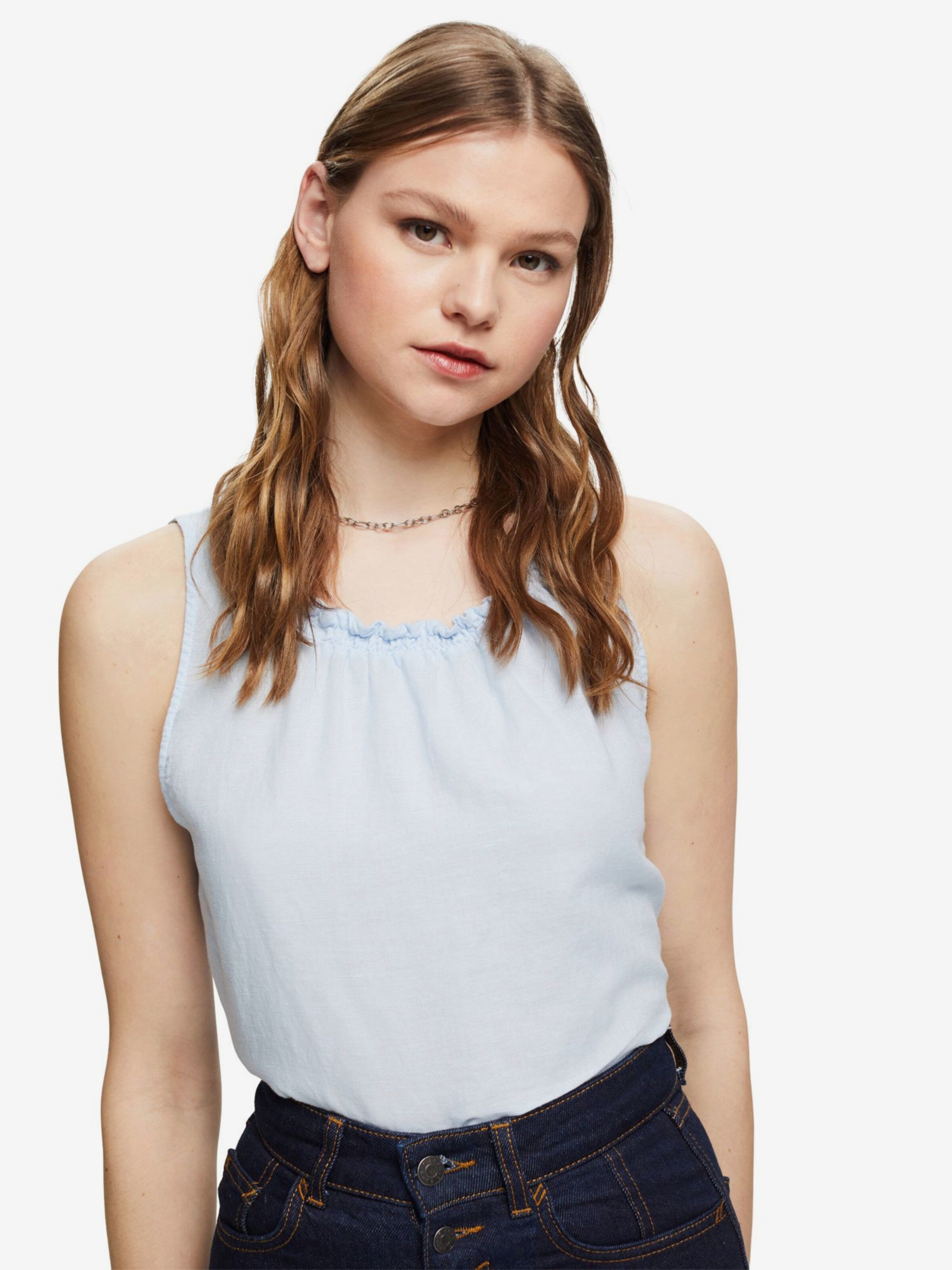 ESPRIT Blouse Tops Blouse Dames Pastelblauw