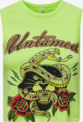 ONLY Mouwloze Shirts Top HANNA Dames Neongroen