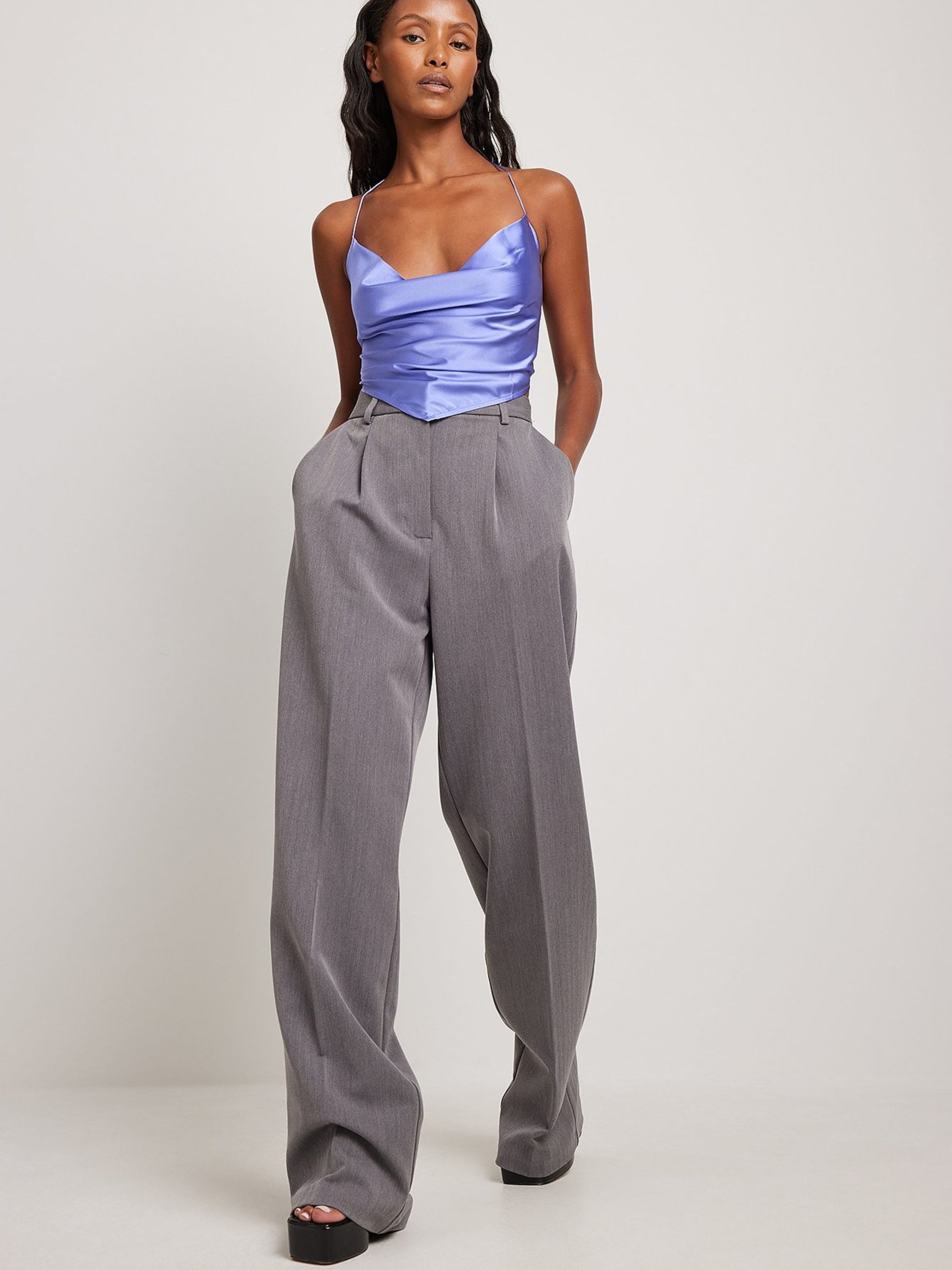 NA-KD Blouse Tops Blouse Dames Smoky Blue