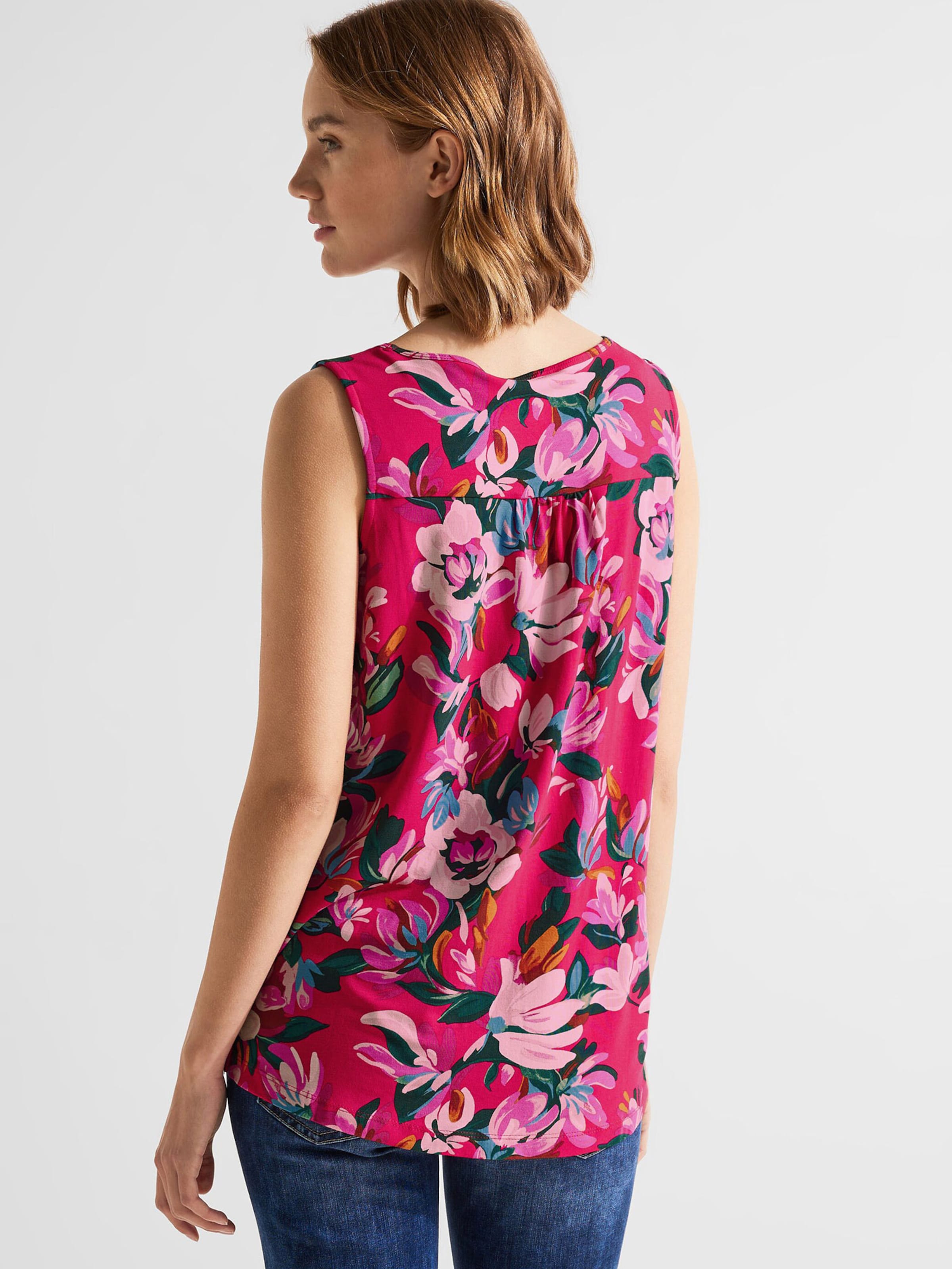 STREET ONE Mouwloze Shirts Top Dames Rosa / Donkerroze