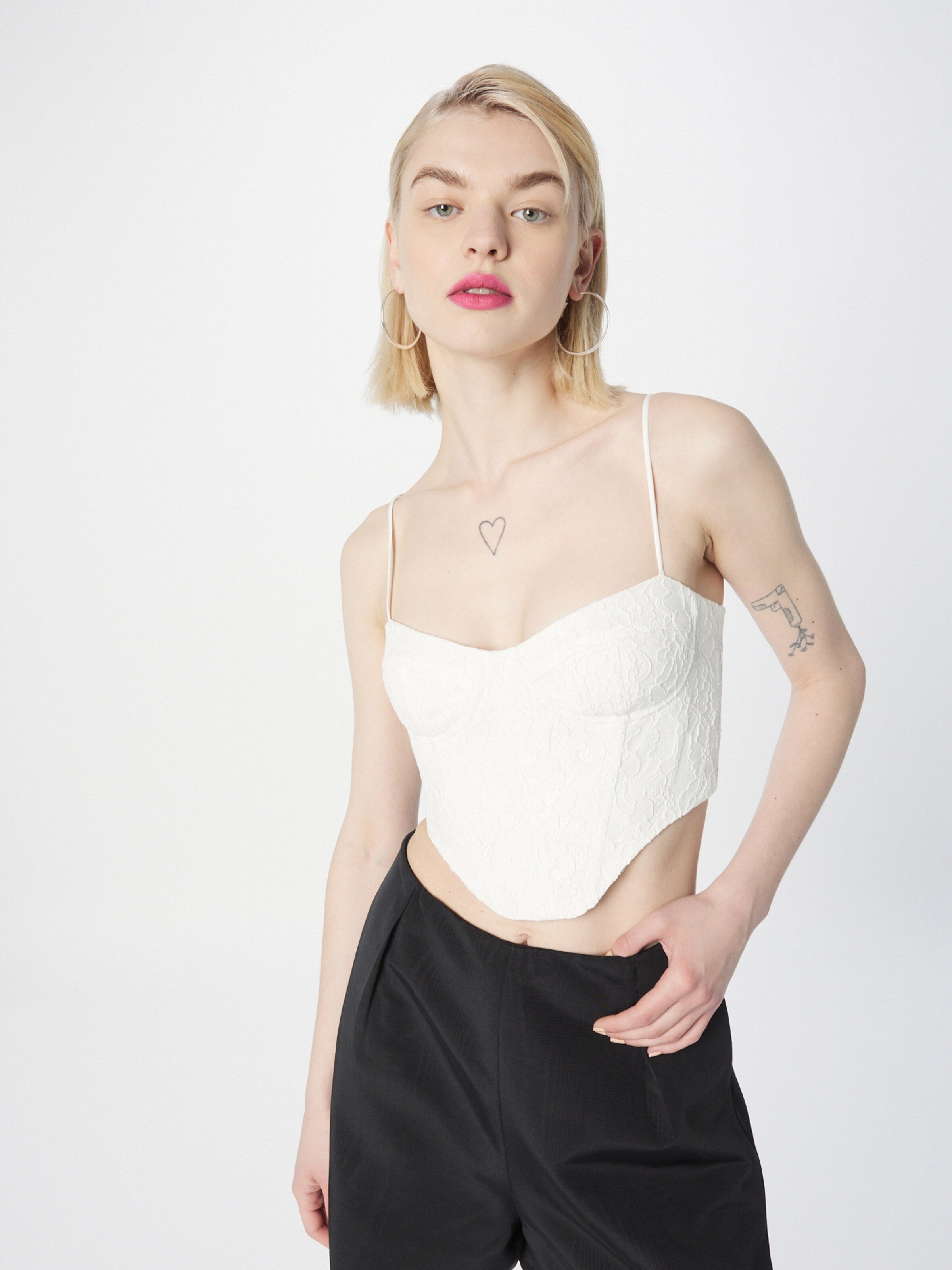 Bardot Kanten Tops Top LUMINARY Dames Wit