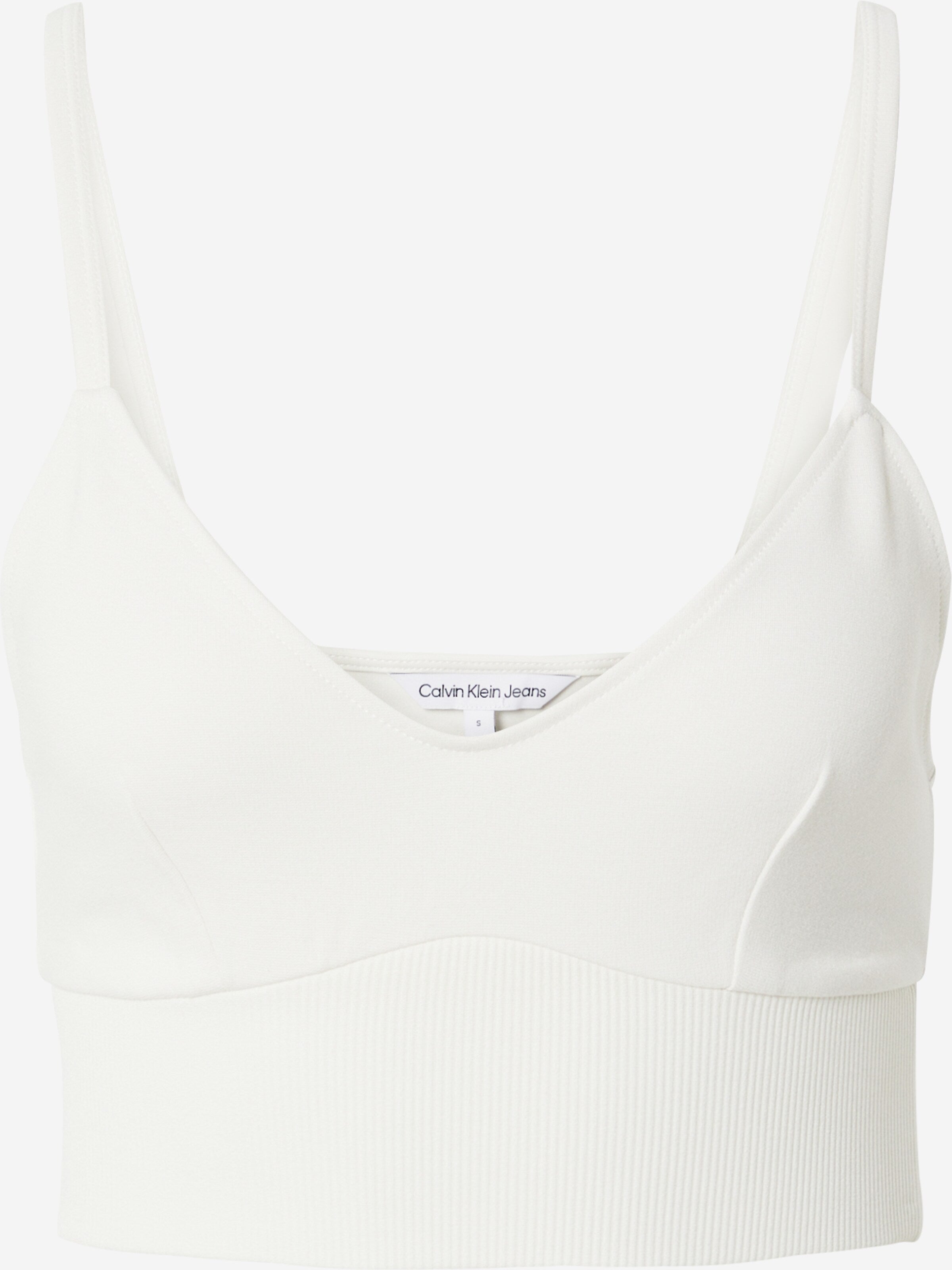 Calvin Klein Jeans Crop Tops Top MILANO Dames Natuurwit