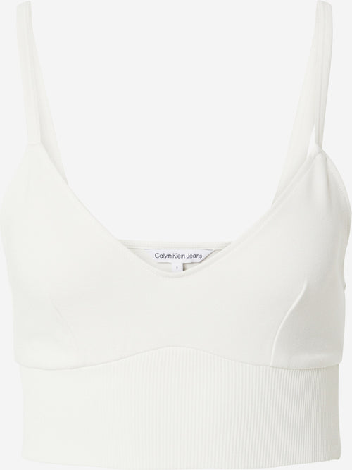 Calvin Klein Jeans Crop Tops Top MILANO Dames Natuurwit