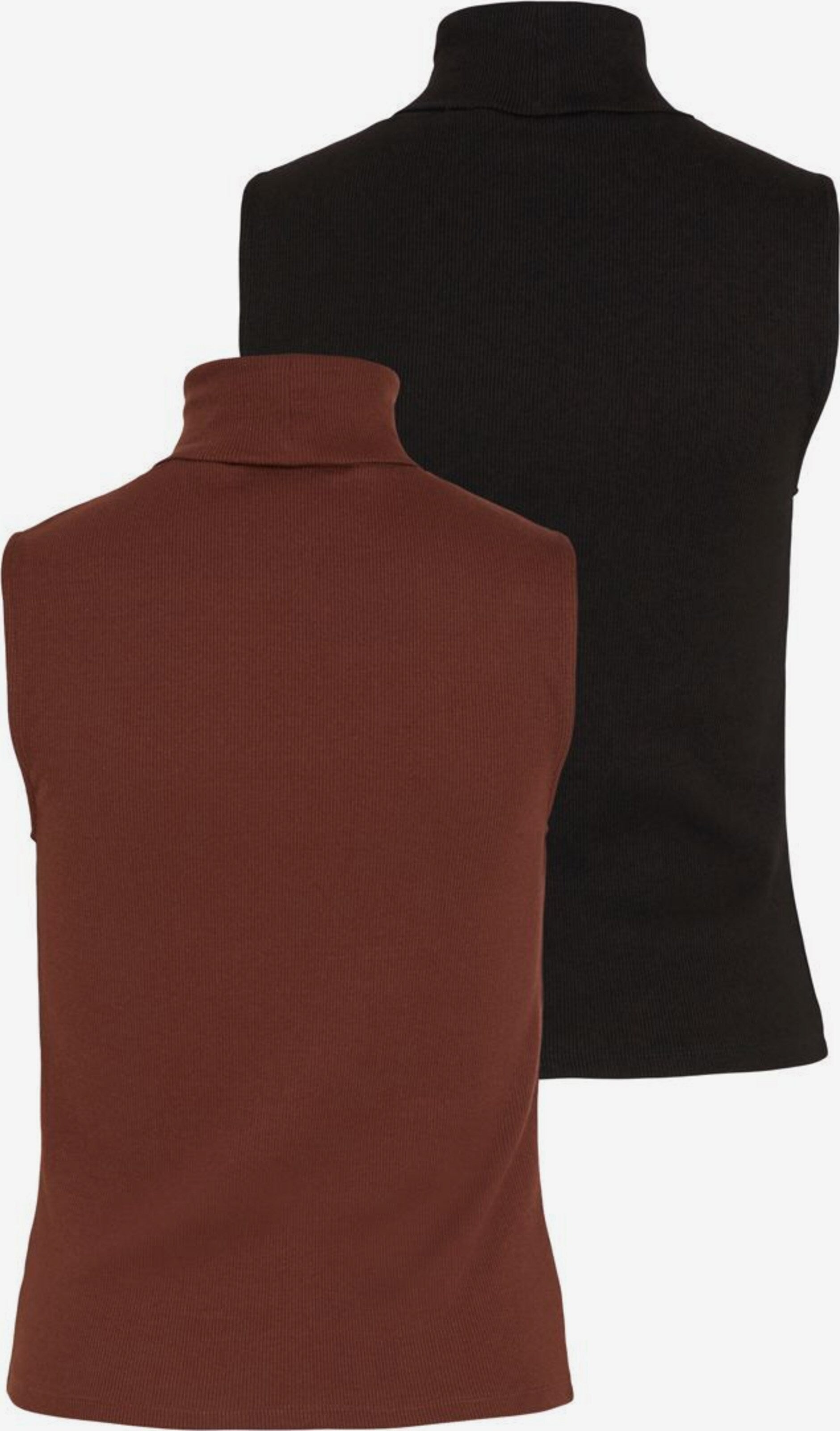 Vila Mouwloze Shirts Top Dames Bruin / Zwart