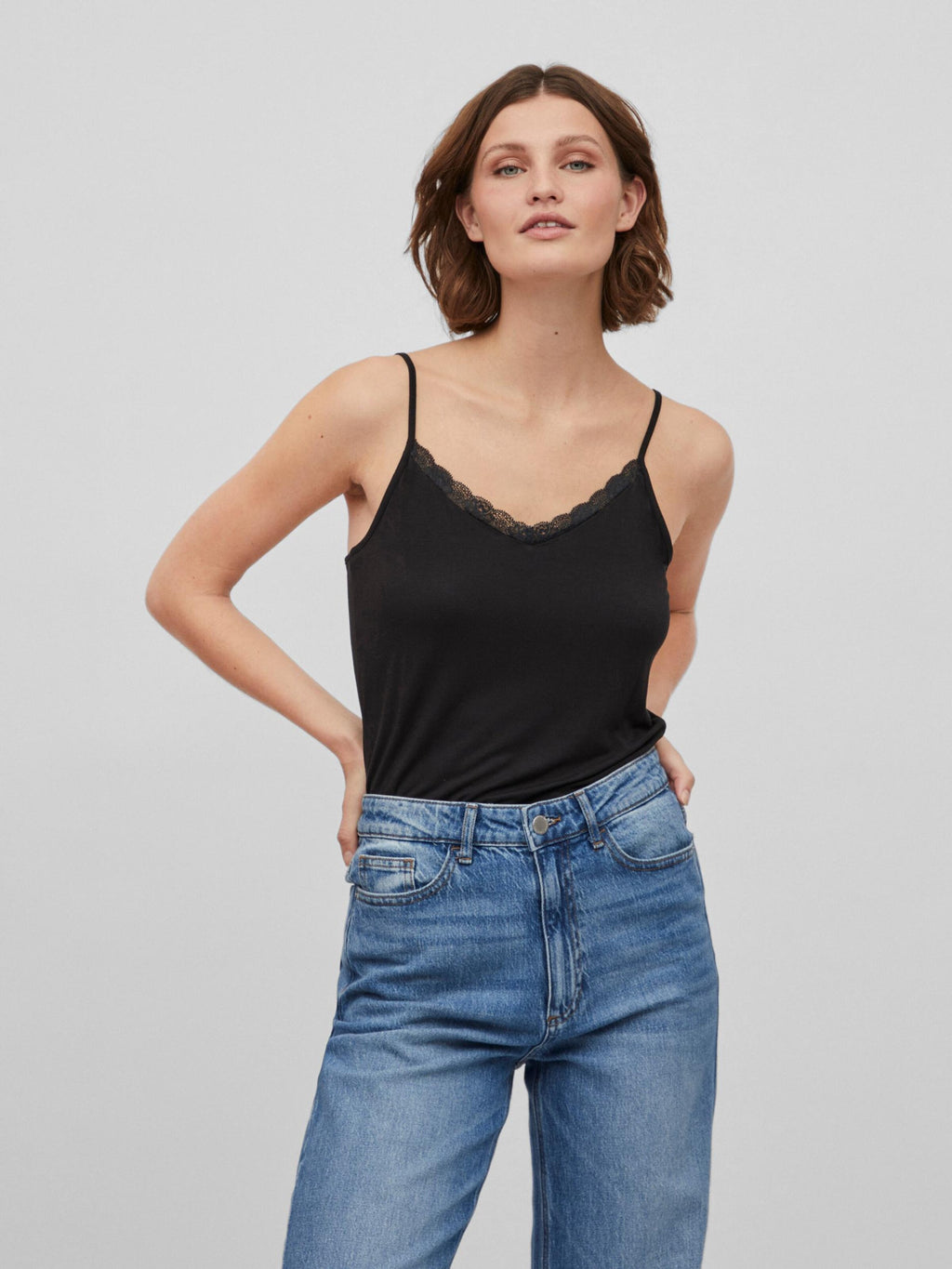 Vila Kanten Tops Top DAISY Dames Zwart